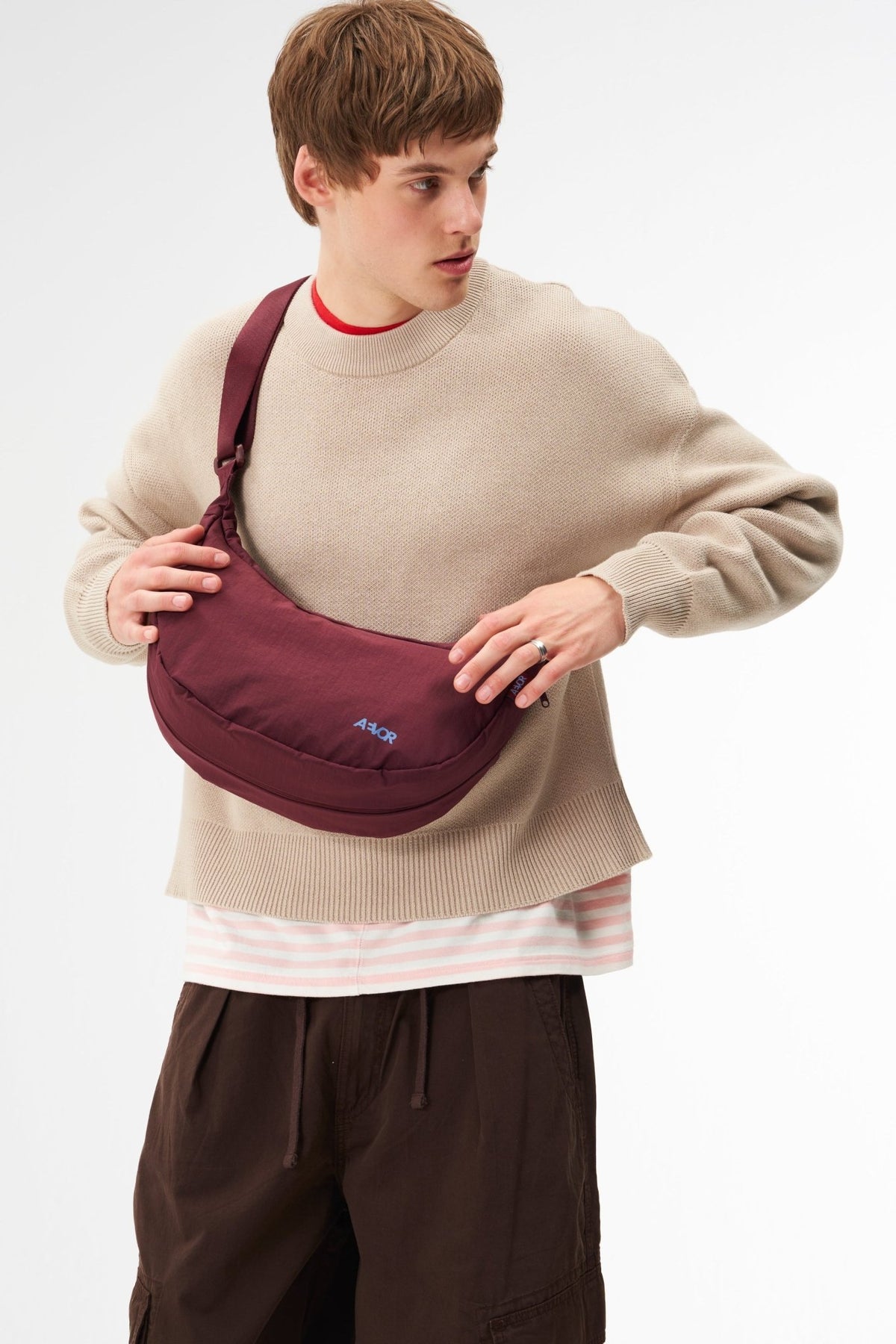 AEVOR-Bike Sling Bag-Burgundy-BACKYARD