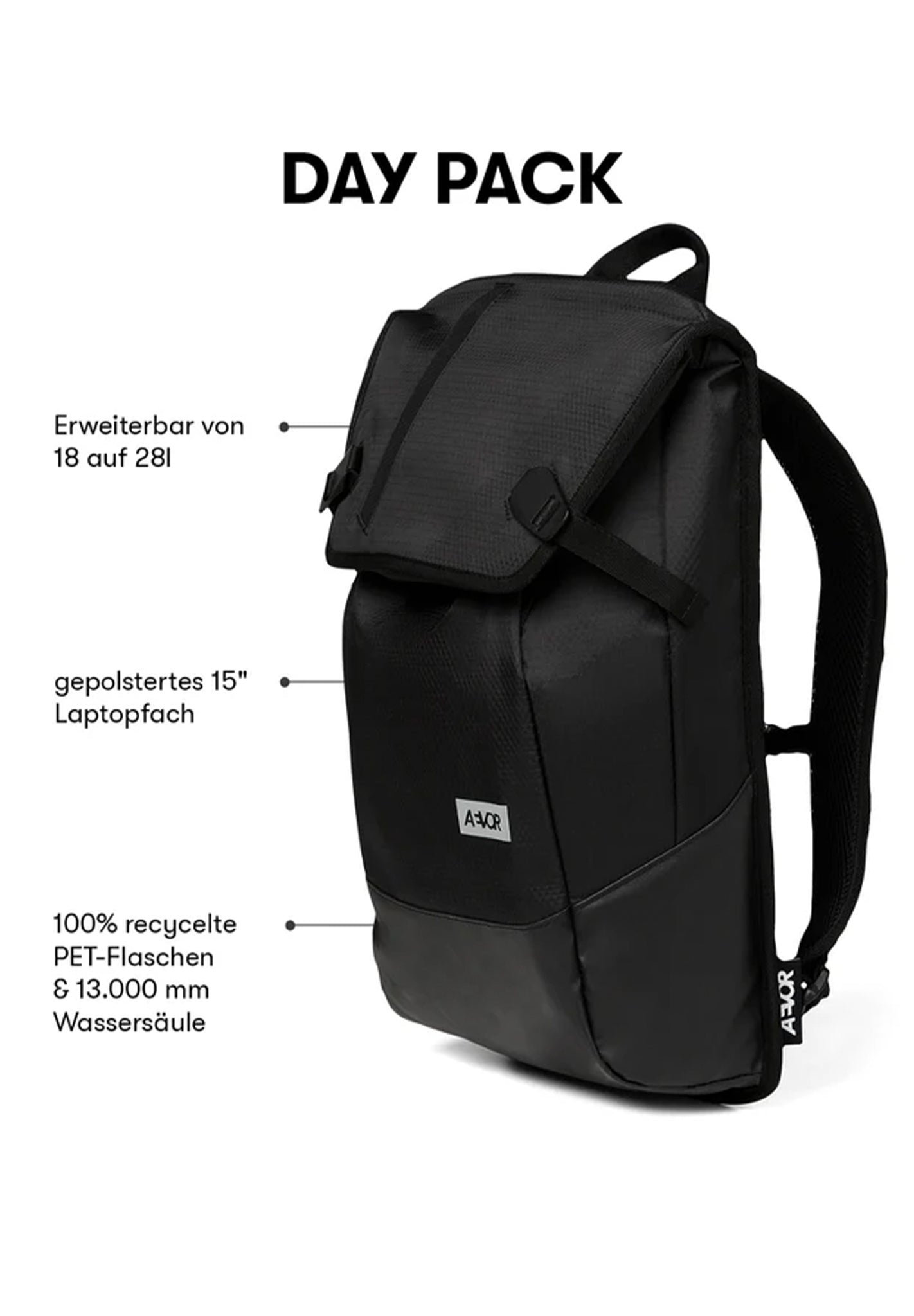 AEVOR - Daypack - Proof Black - BACKYARD