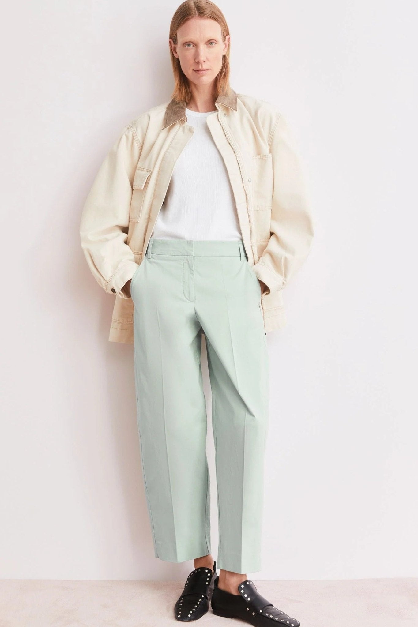 ARMEDANGELS - Barrel Leg Twill Pant - Foam - BACKYARD