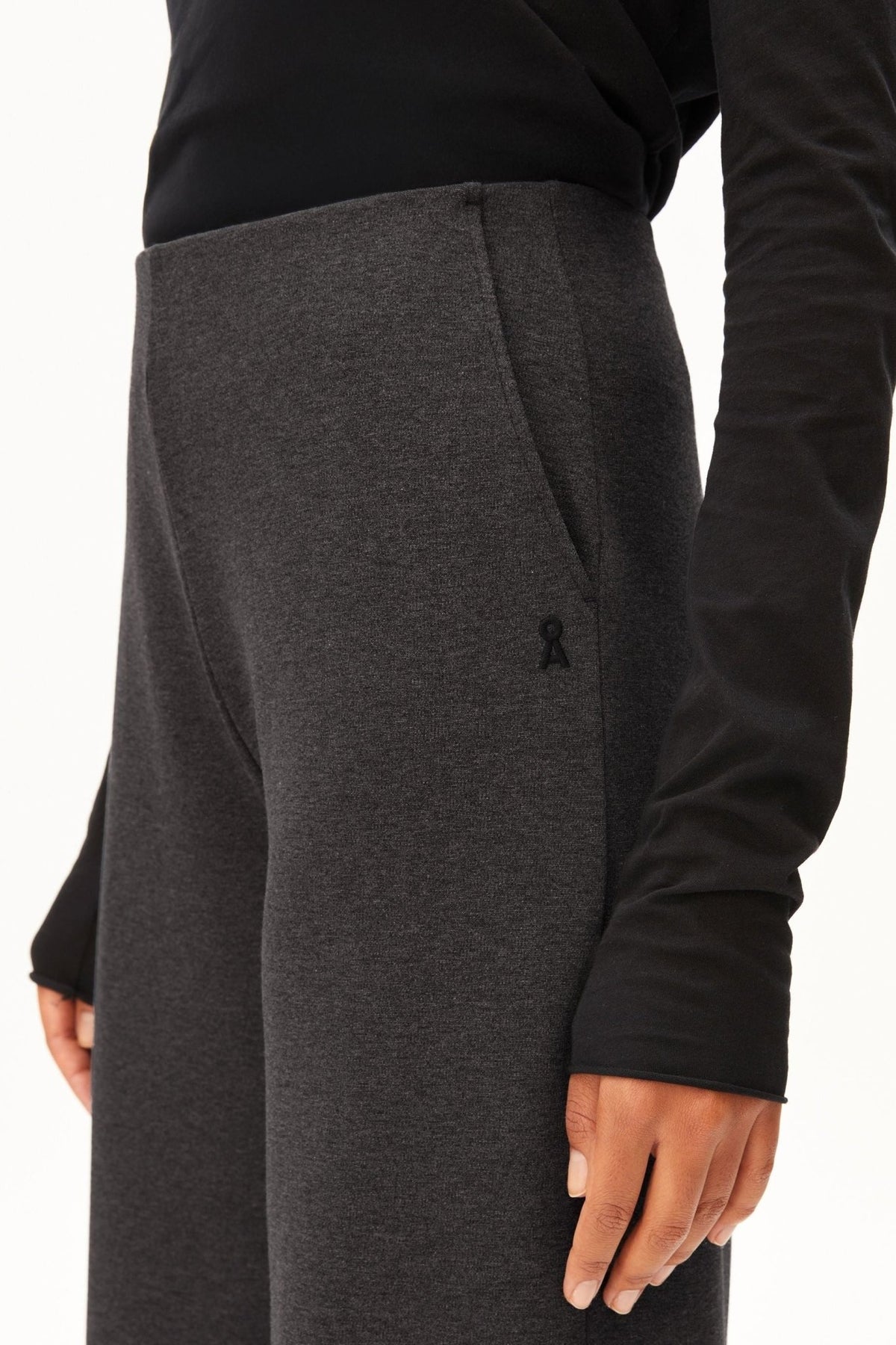 ARMEDANGELS-Basic Jersey Wide Leg Pant-Steel Melange-BACKYARD