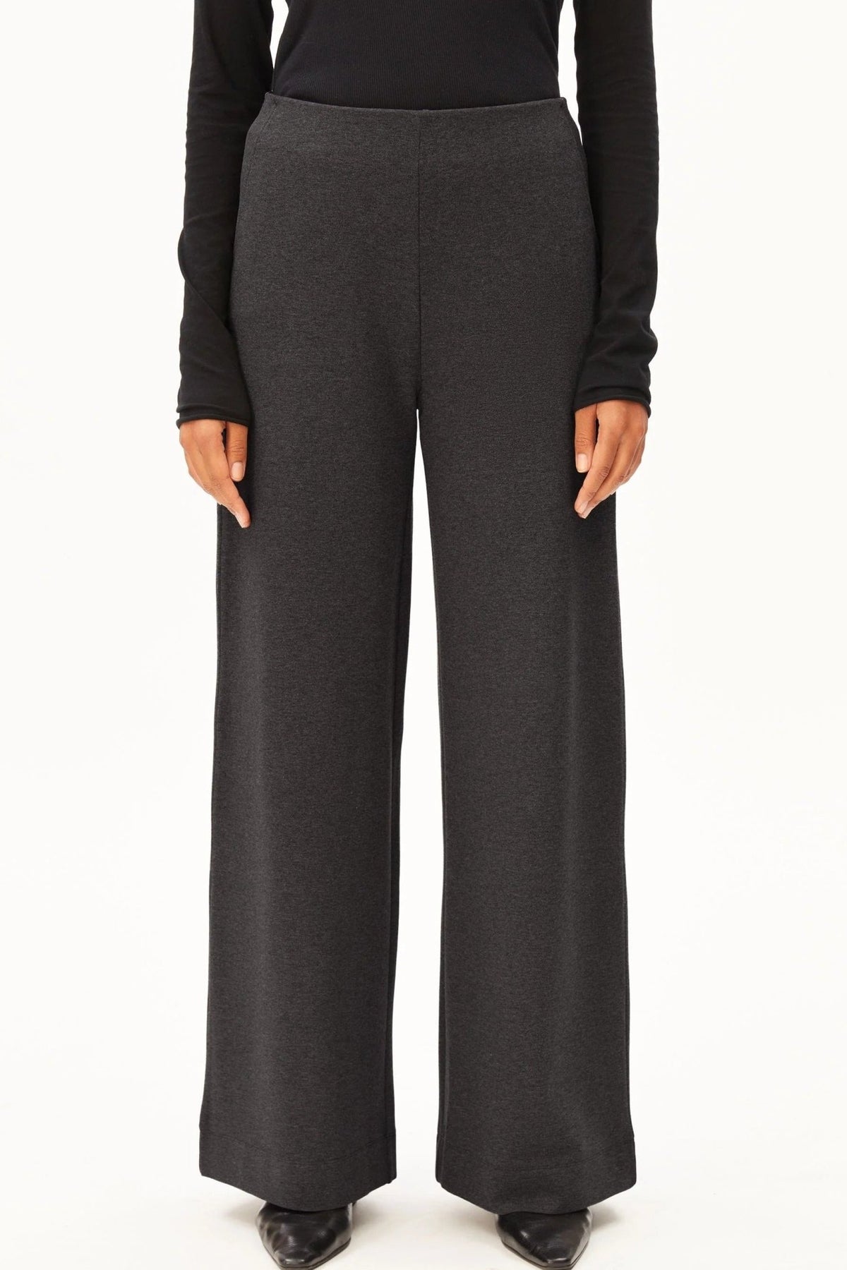 ARMEDANGELS-Basic Jersey Wide Leg Pant-Steel Melange-BACKYARD