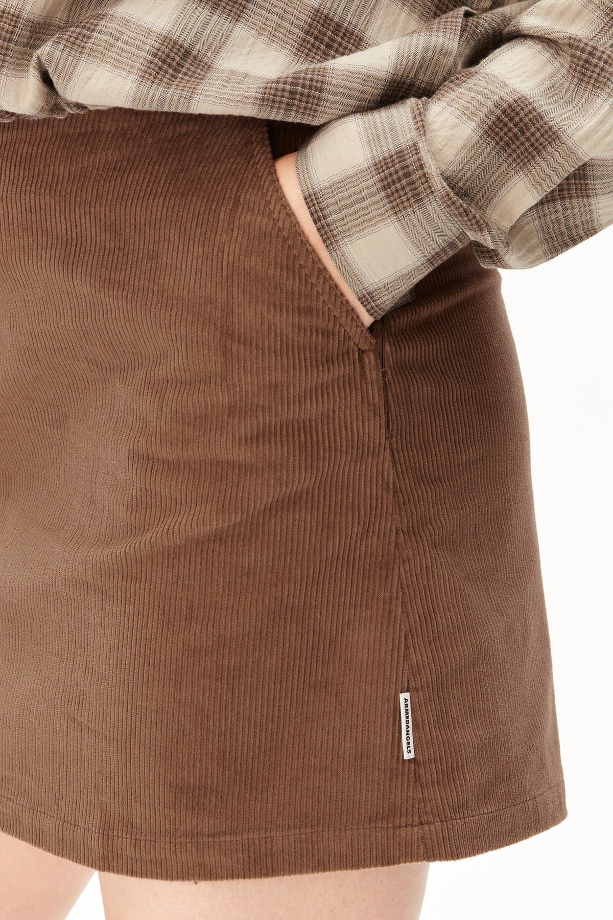 ARMEDANGELS-Corduroy Mini Skirt-Amberwood-BACKYARD