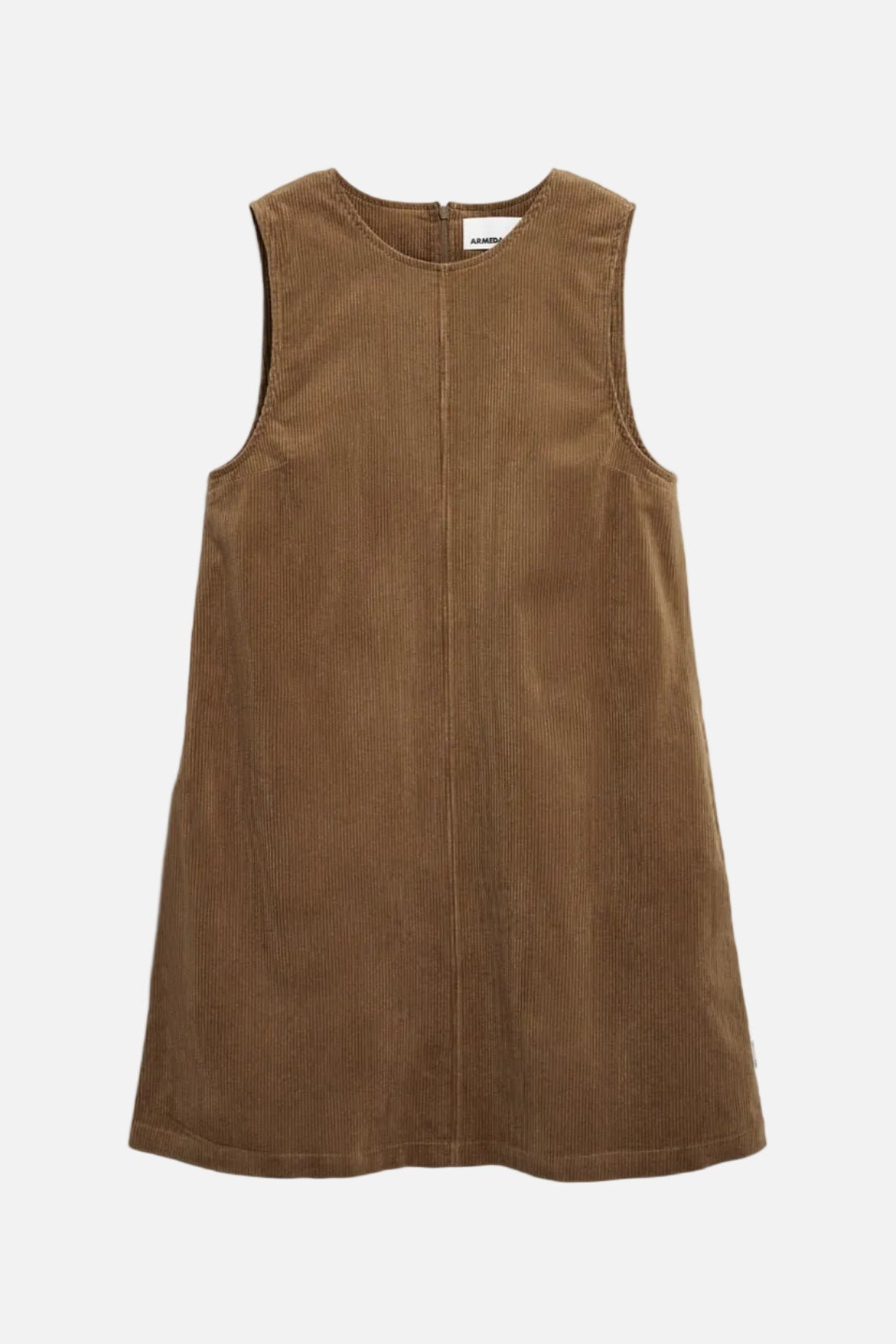 ARMEDANGELS-Corduroy R-Neck Mini Dress-Amberwood-BACKYARD