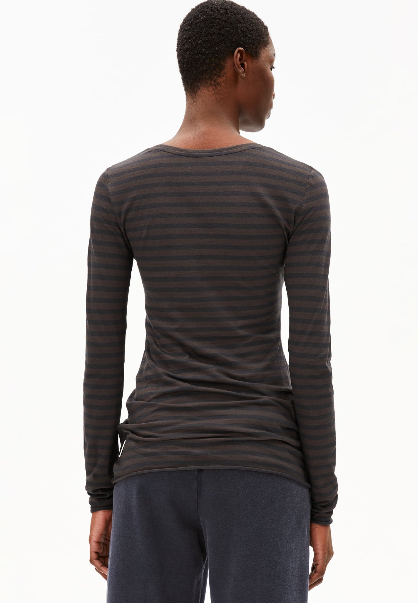 ARMEDANGELS - Einiaara Stripes - Walnut Cream Dark Steel - BACKYARD