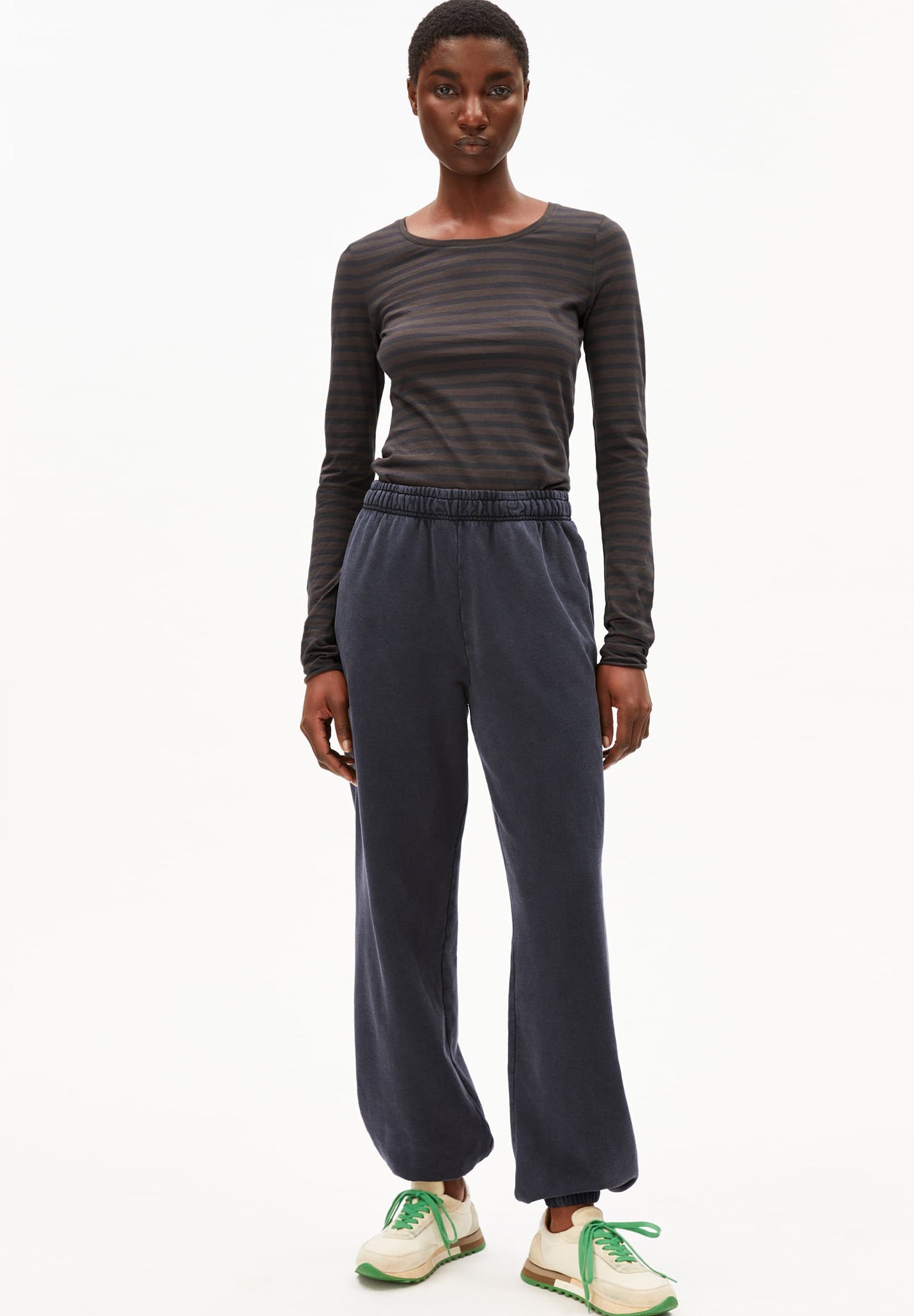 ARMEDANGELS - Einiaara Stripes - Walnut Cream Dark Steel - BACKYARD