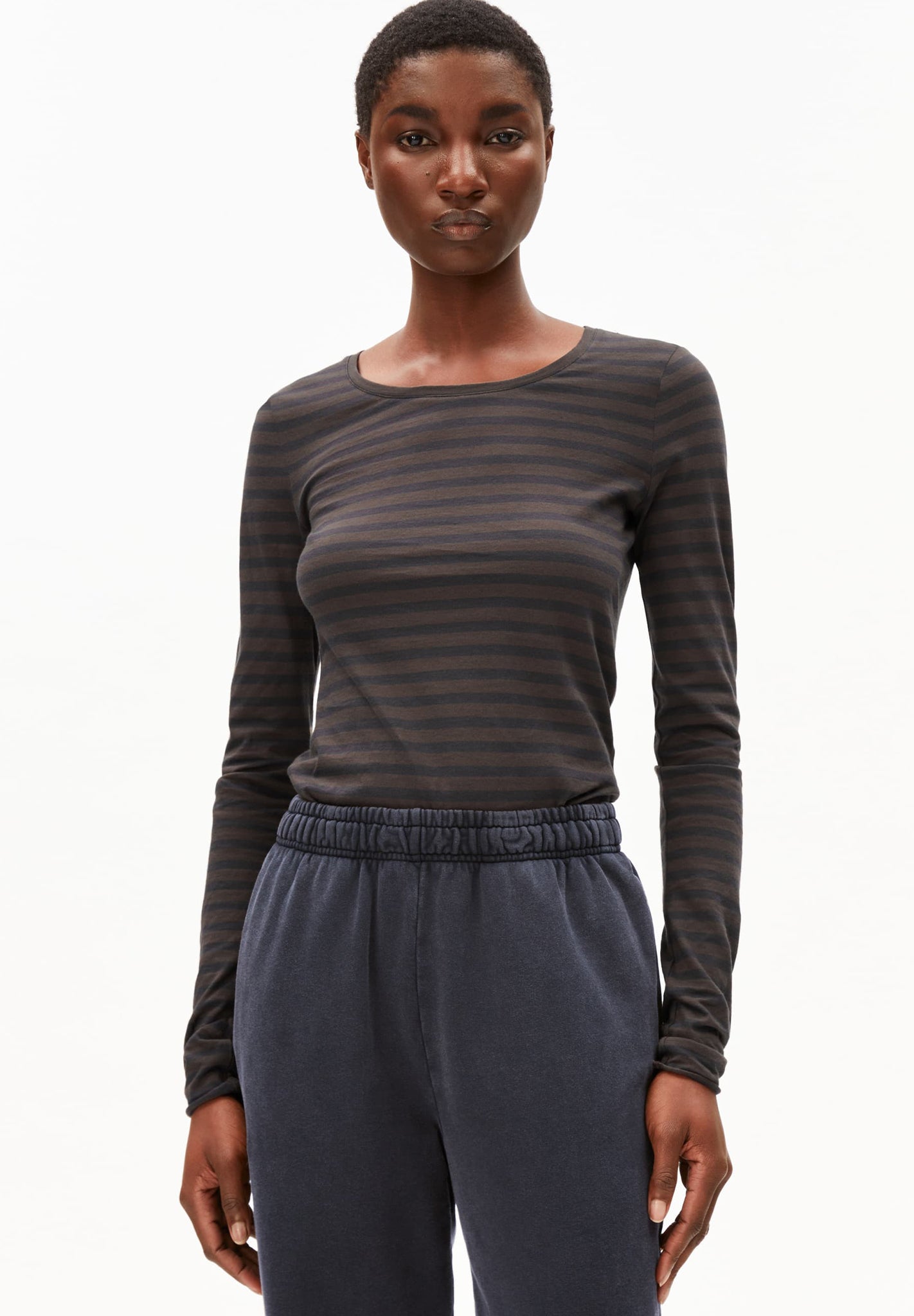 ARMEDANGELS - Einiaara Stripes - Walnut Cream Dark Steel - BACKYARD