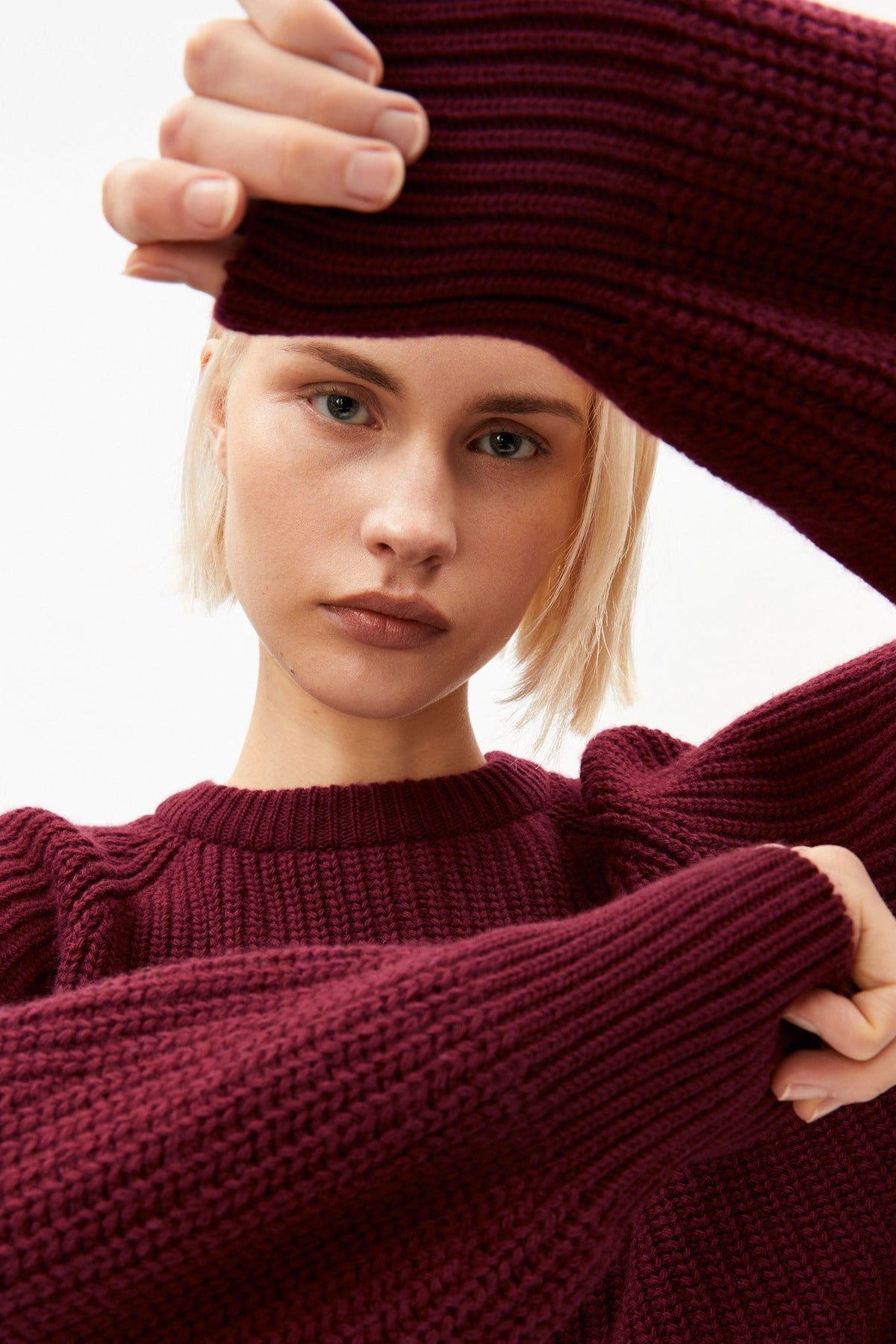 ARMEDANGELS-Rib Knit Sweater-Velvet Red-BACKYARD