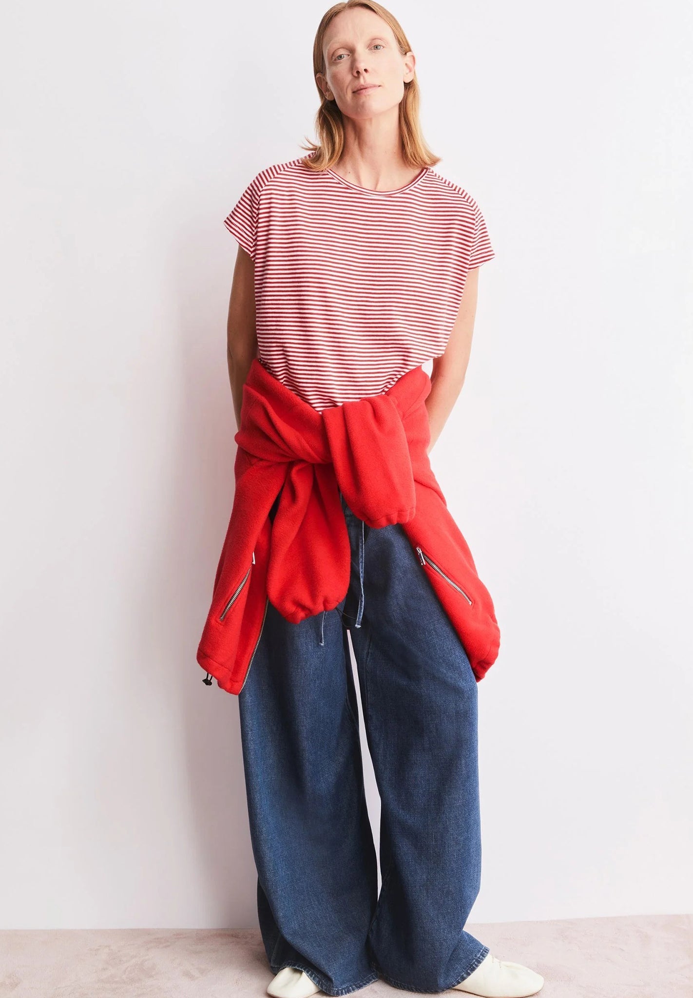 ARMEDANGELS - Slub Jersey Stripe - Pink Mist Mars Red - BACKYARD