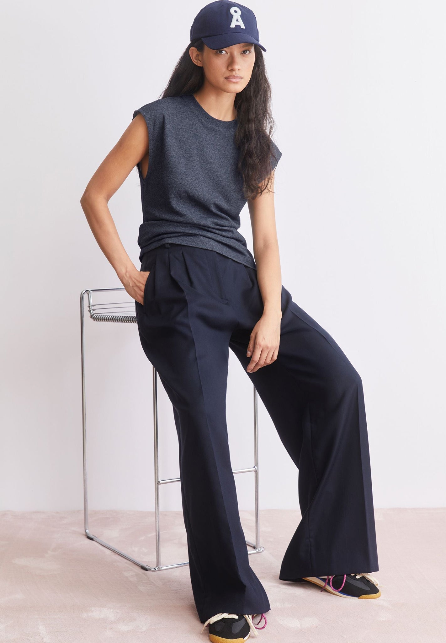 ARMEDANGELS - Un - Wasted Top - Steel Melange Undyed - BACKYARD