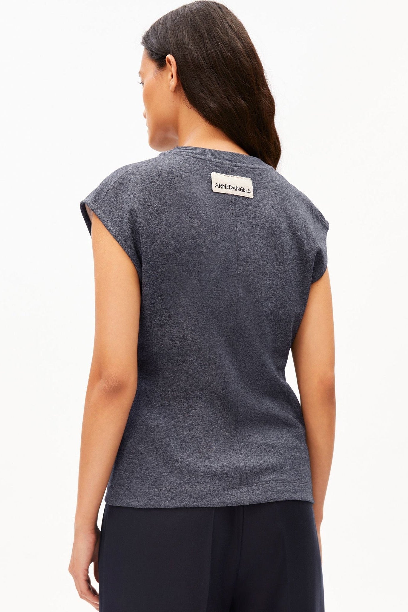 ARMEDANGELS - Un - Wasted Top - Steel Melange Undyed - BACKYARD