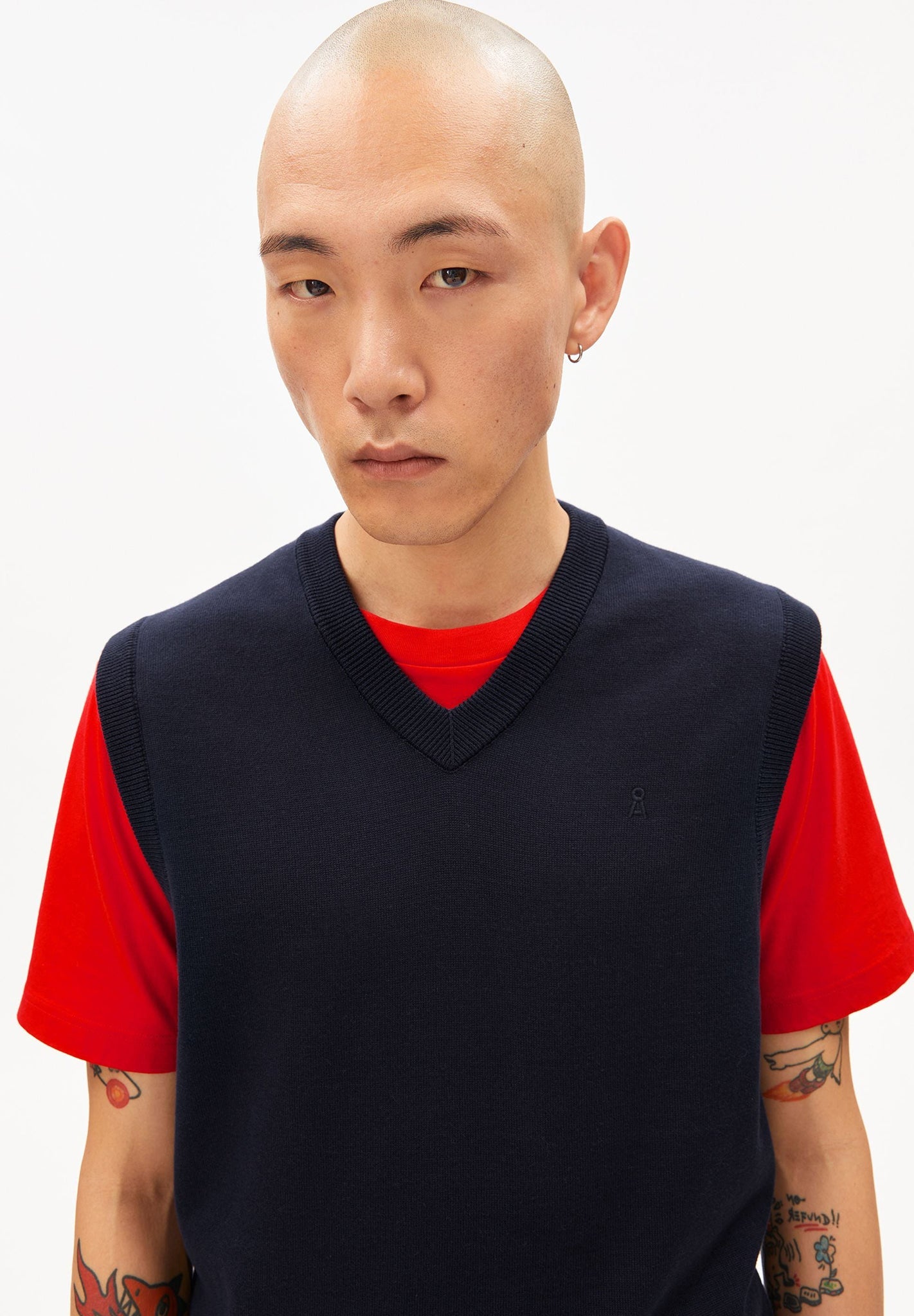 ARMEDANGELS - V - Neck Sleeveless Knit Vest - Night Sky - BACKYARD