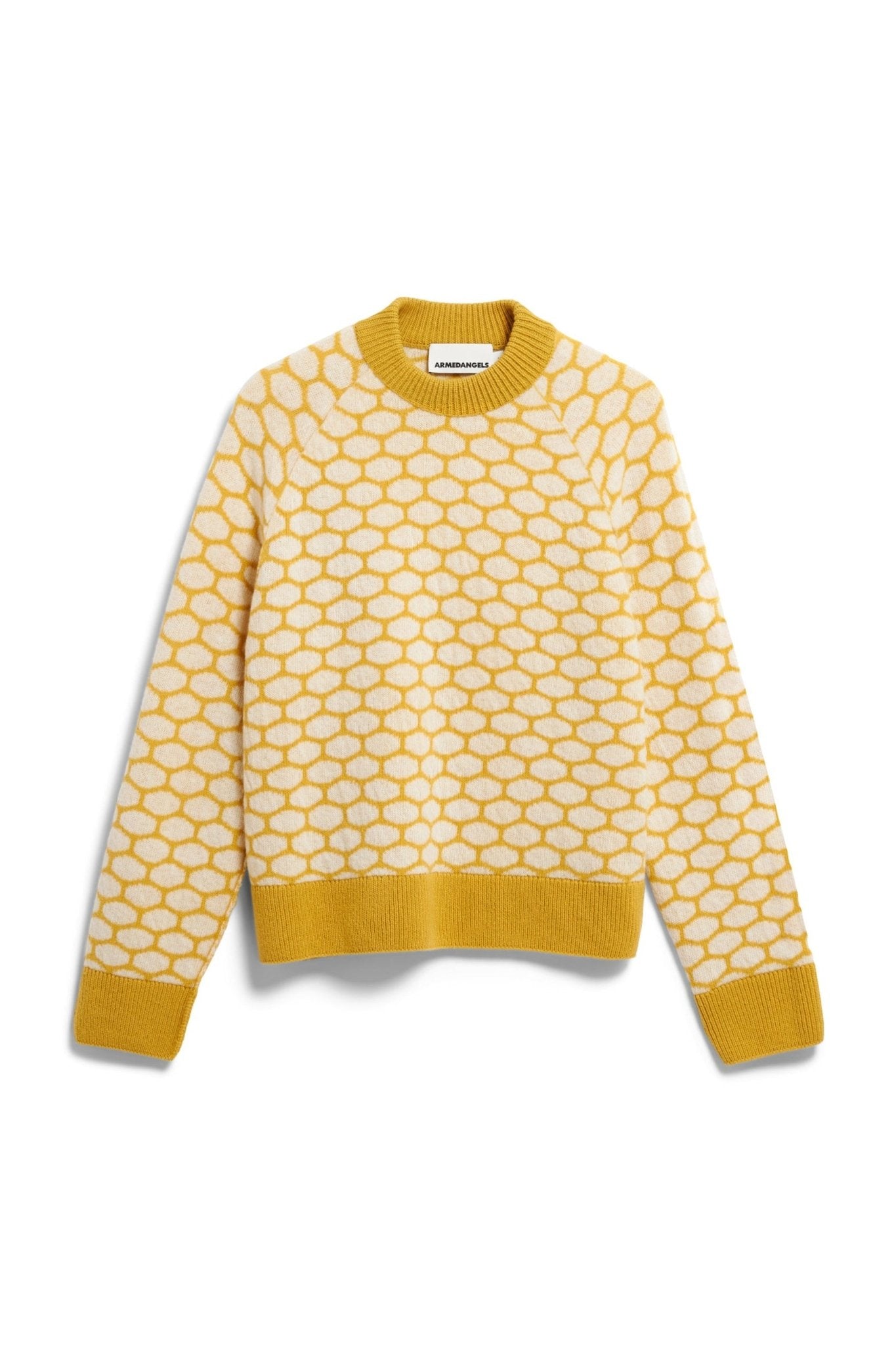 ARMEDANGELS-Wool Multi Dots Knit Sweater-Mosslace Oatmilk-BACKYARD