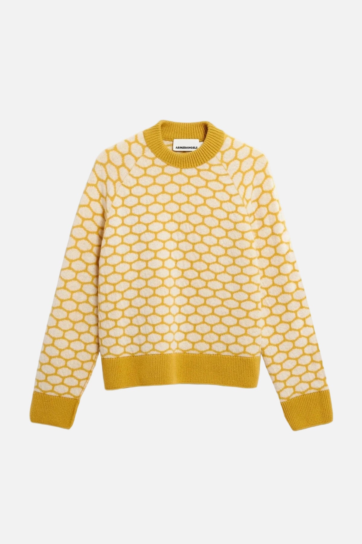 ARMEDANGELS-Wool Multi Dots Knit Sweater-Mosslace Oatmilk-BACKYARD