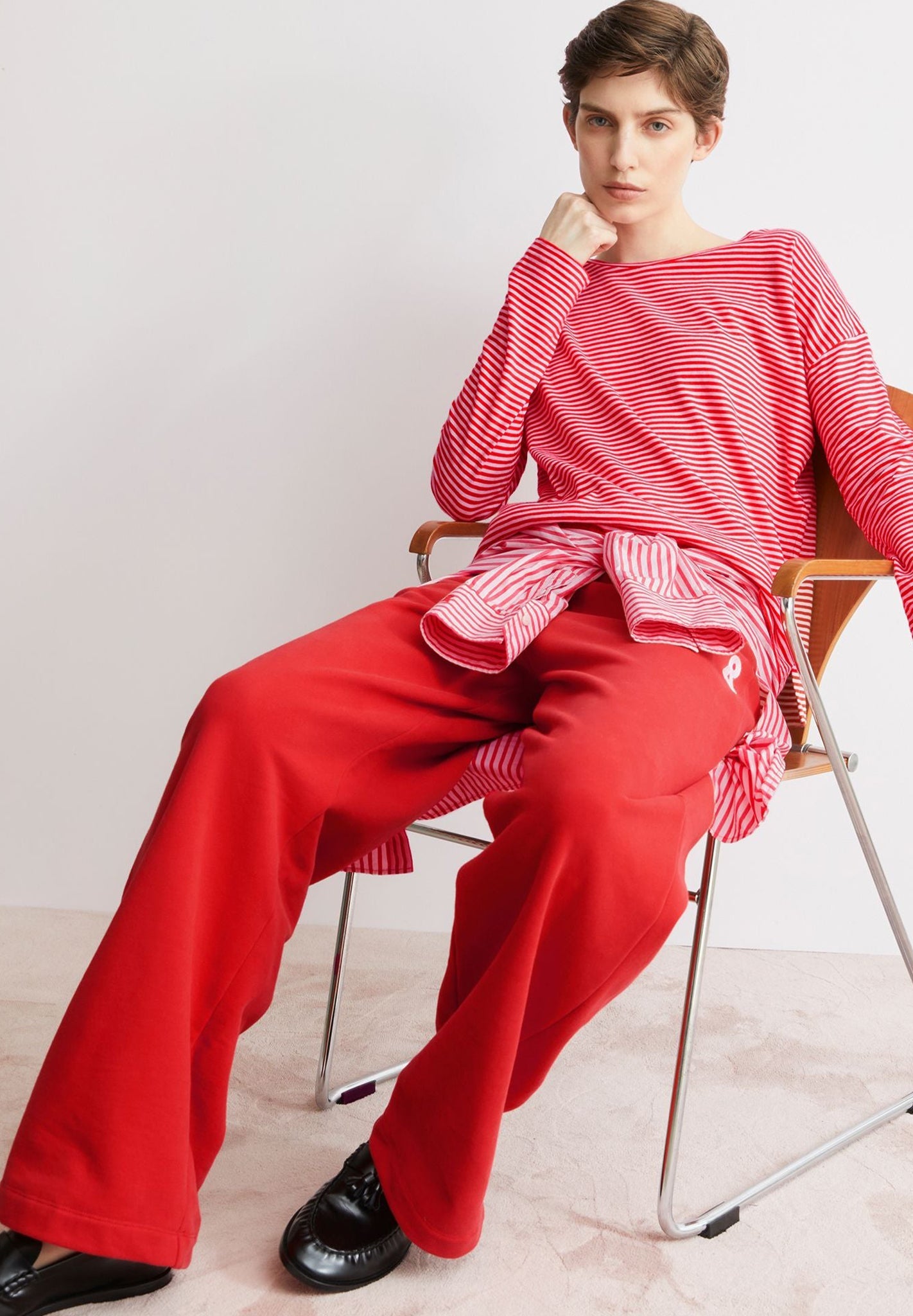 ARMEDANGELS - Xianaa Lovely Stripes - Pink Mist Mars Red - BACKYARD