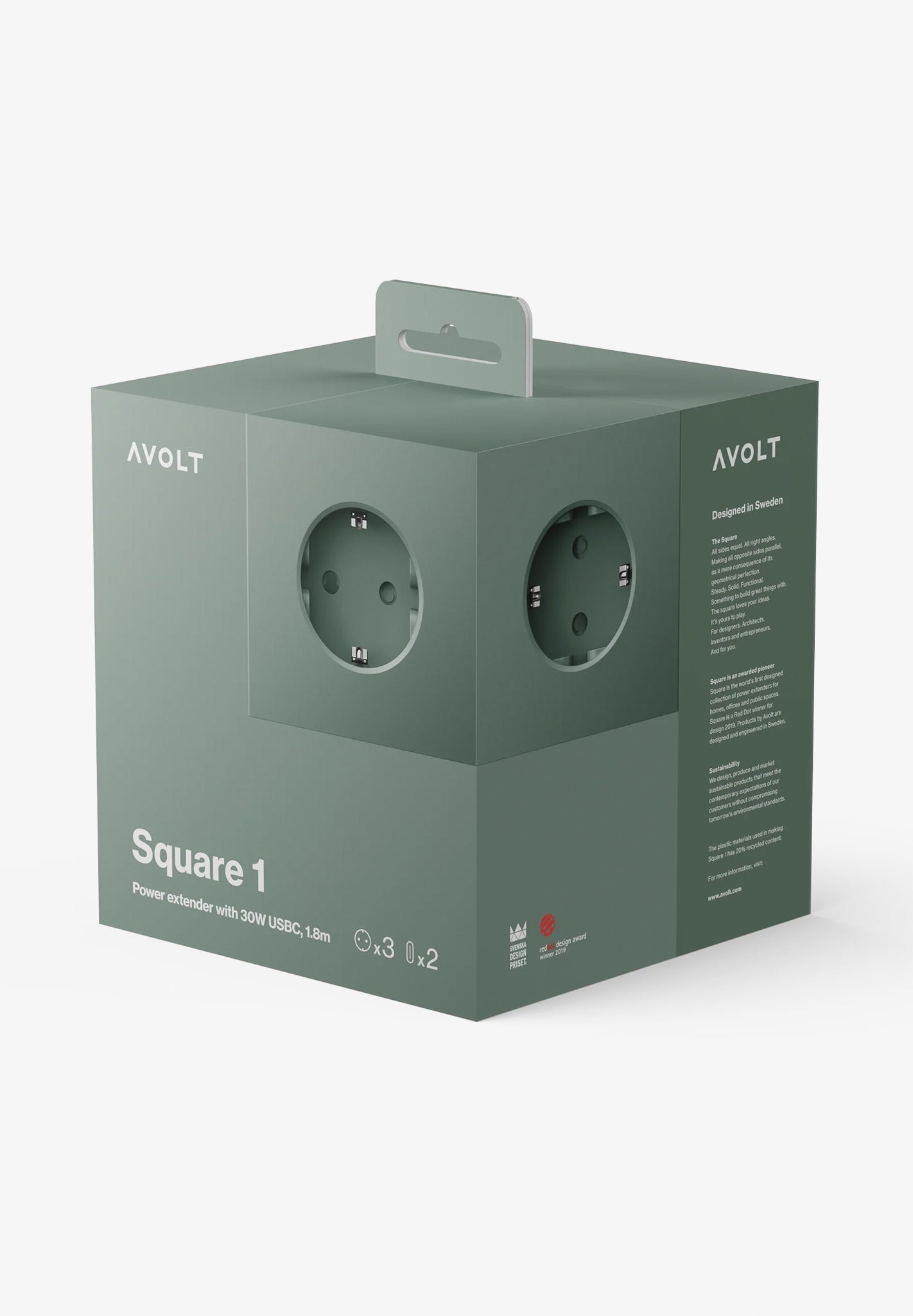 AVOLT - Square 1 USB - C & Magnet - Oak Green - BACKYARD