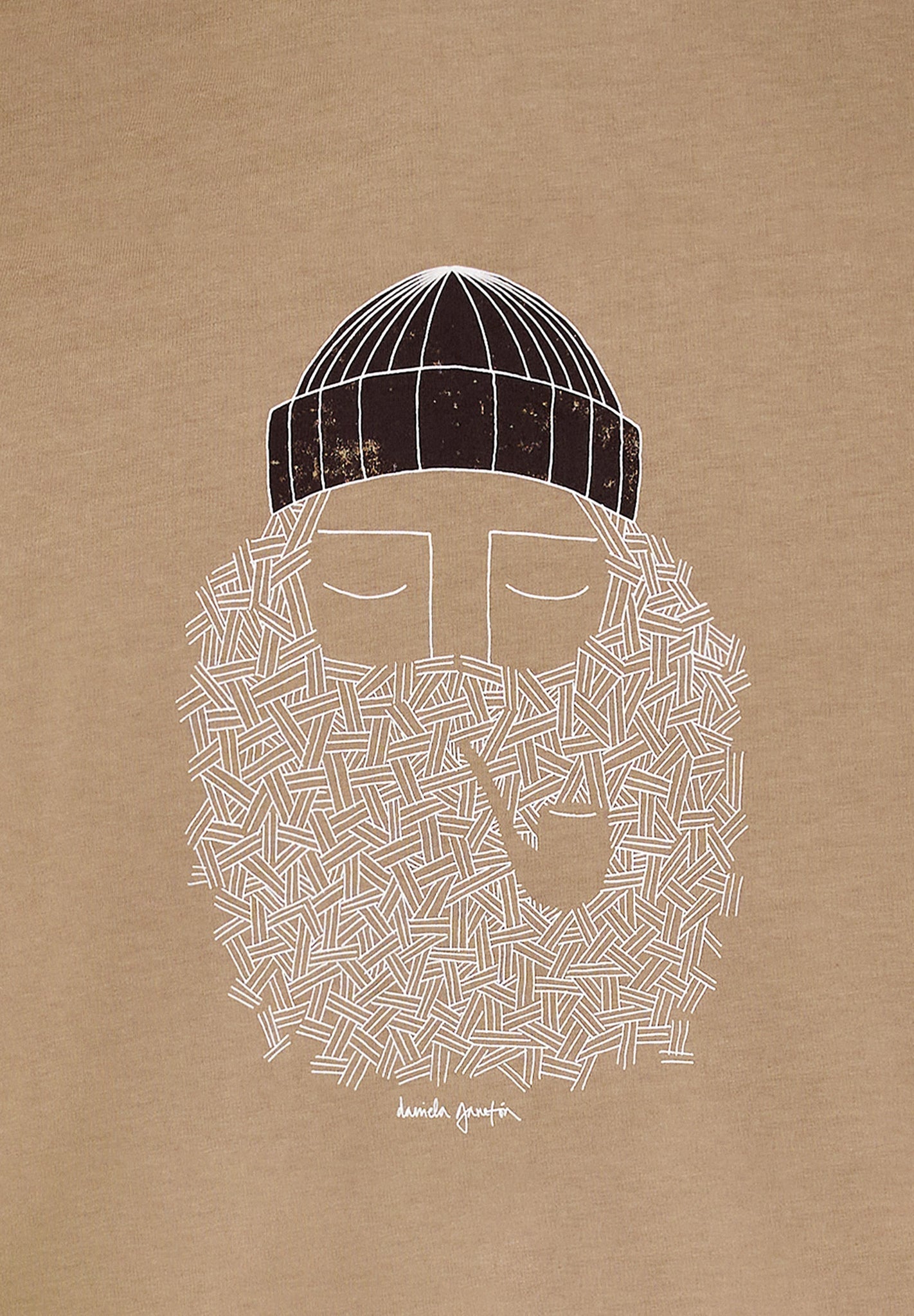 BASK IN THE SUN - Smoking Pipe Tee - Taupe - BACKYARD