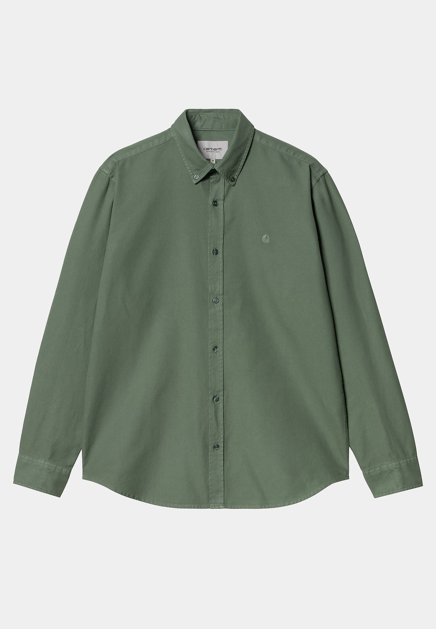 CARHARTT WIP - L/S Bolton Shirt - Duck Green Garment Dyed - BACKYARD