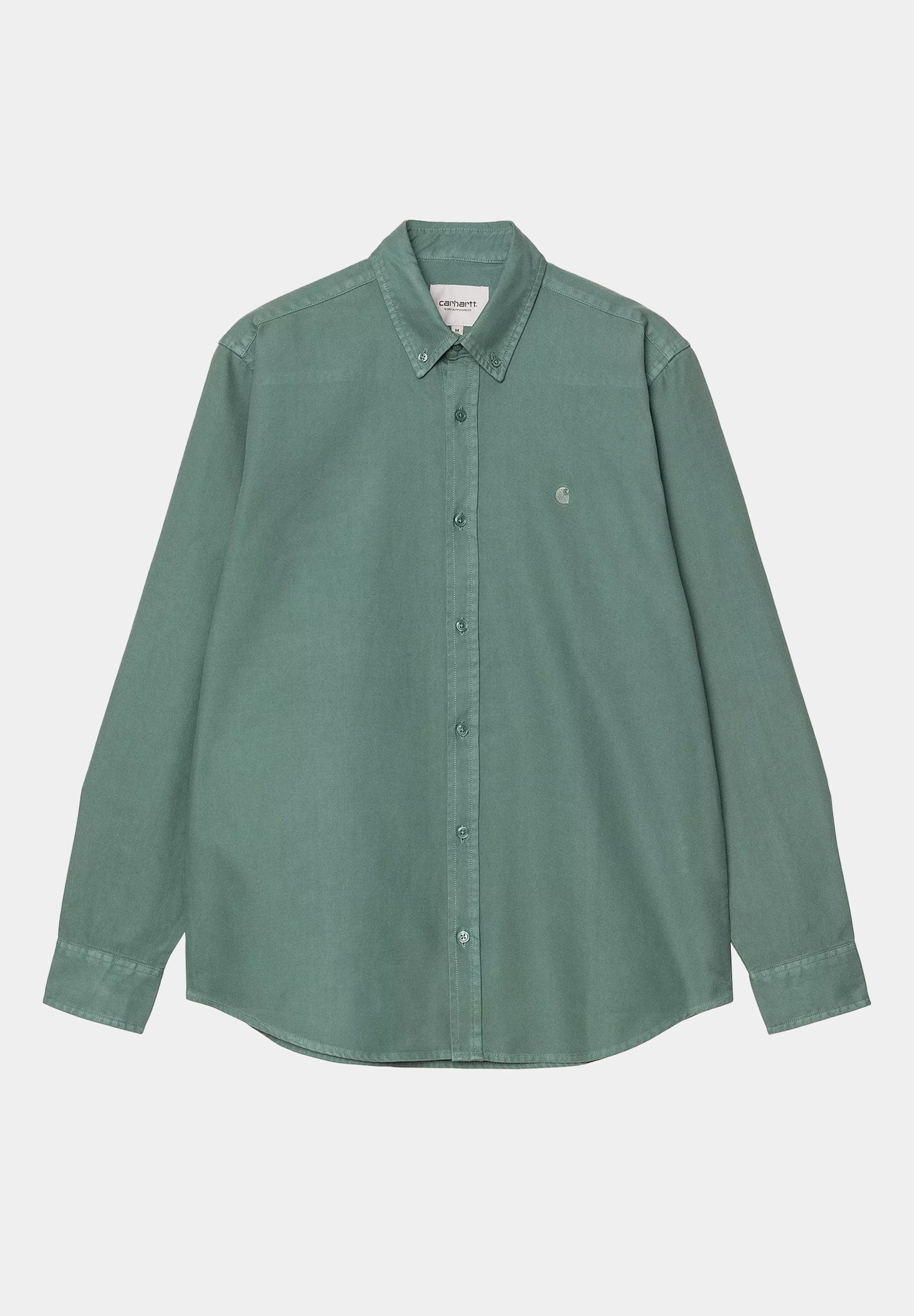 CARHARTT WIP - L/S Bolton Shirt - Silver Pine Garment Dyed - BACKYARD