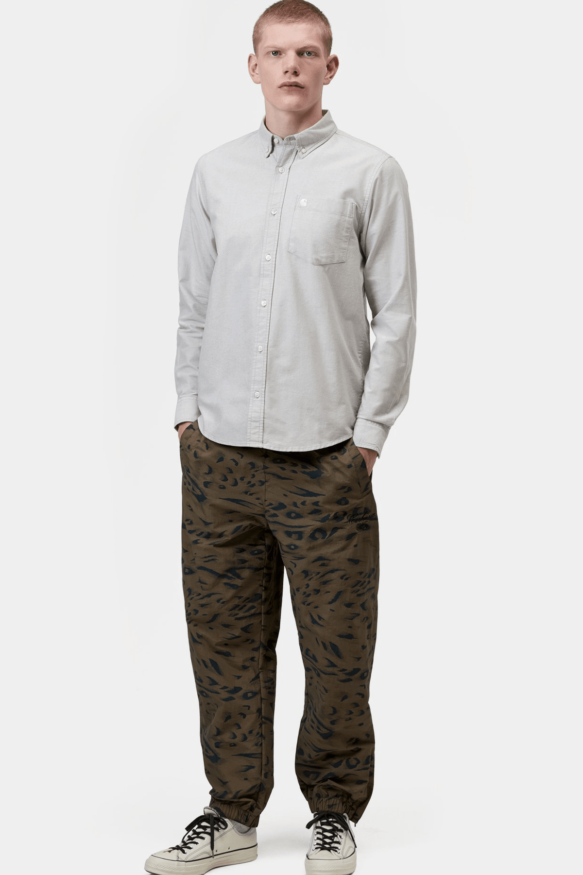 CARHARTT WIP-L/S C-Logo Shirt-Shady Grey White-BACKYARD