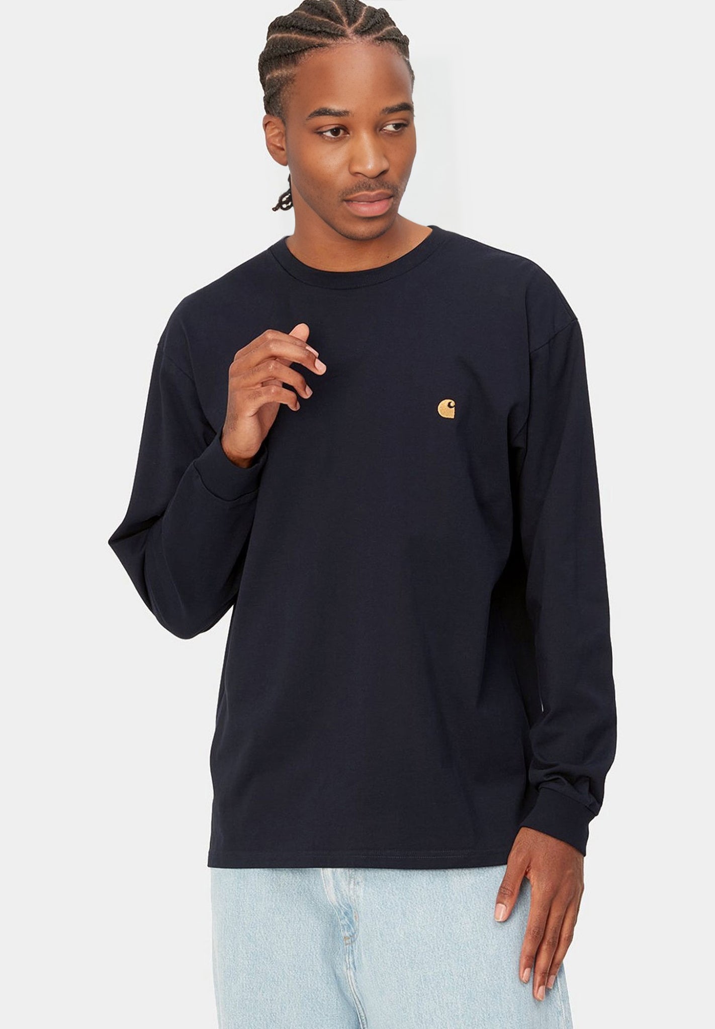 CARHARTT WIP - L/S Chase T-Shirt - Dark Navy Gold - BACKYARD