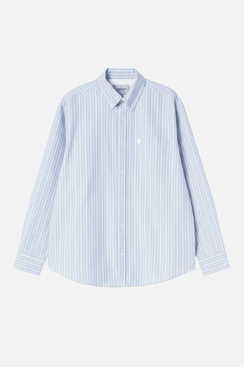CARHARTT WIP-L/S Kanan Shirt-Stripe Black-BACKYARD