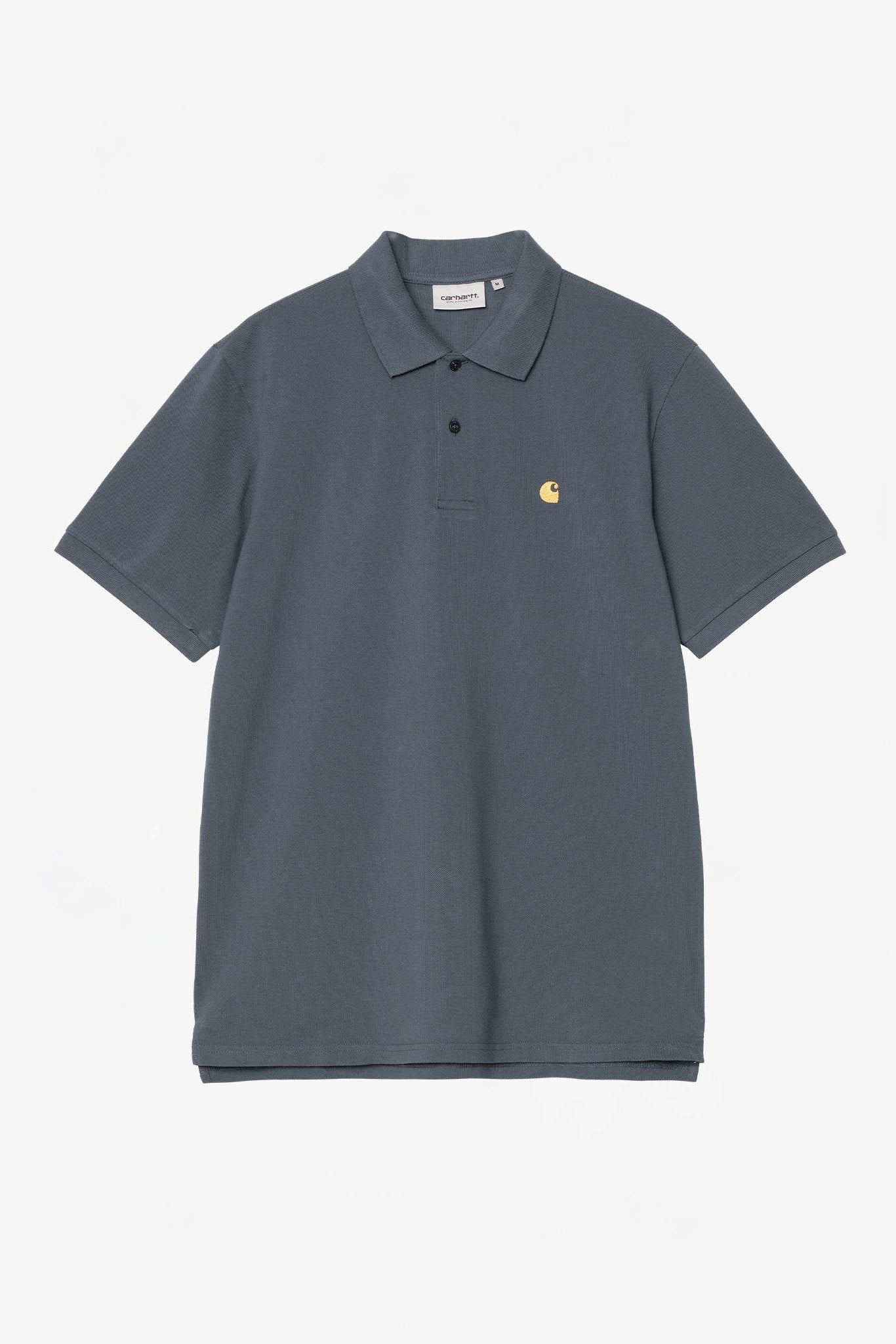CARHARTT WIP - S/S Chase Pique Polo - Cozy Blue Gold - BACKYARD