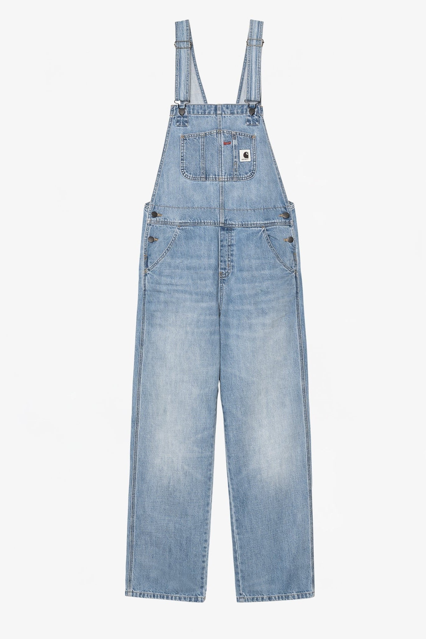CARHARTT WIP - W' Bib Overall Straight - Blue Burst Washed - BACKYARD