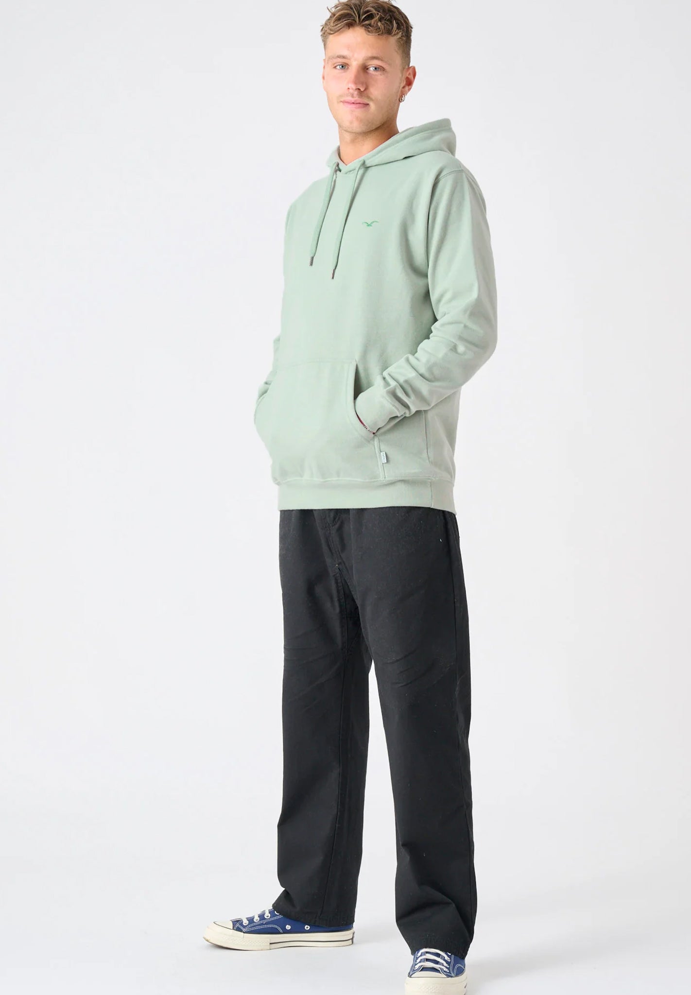 CLEPTOMANICX - Ligull Regular Hooded - Heather Ice Green - BACKYARD