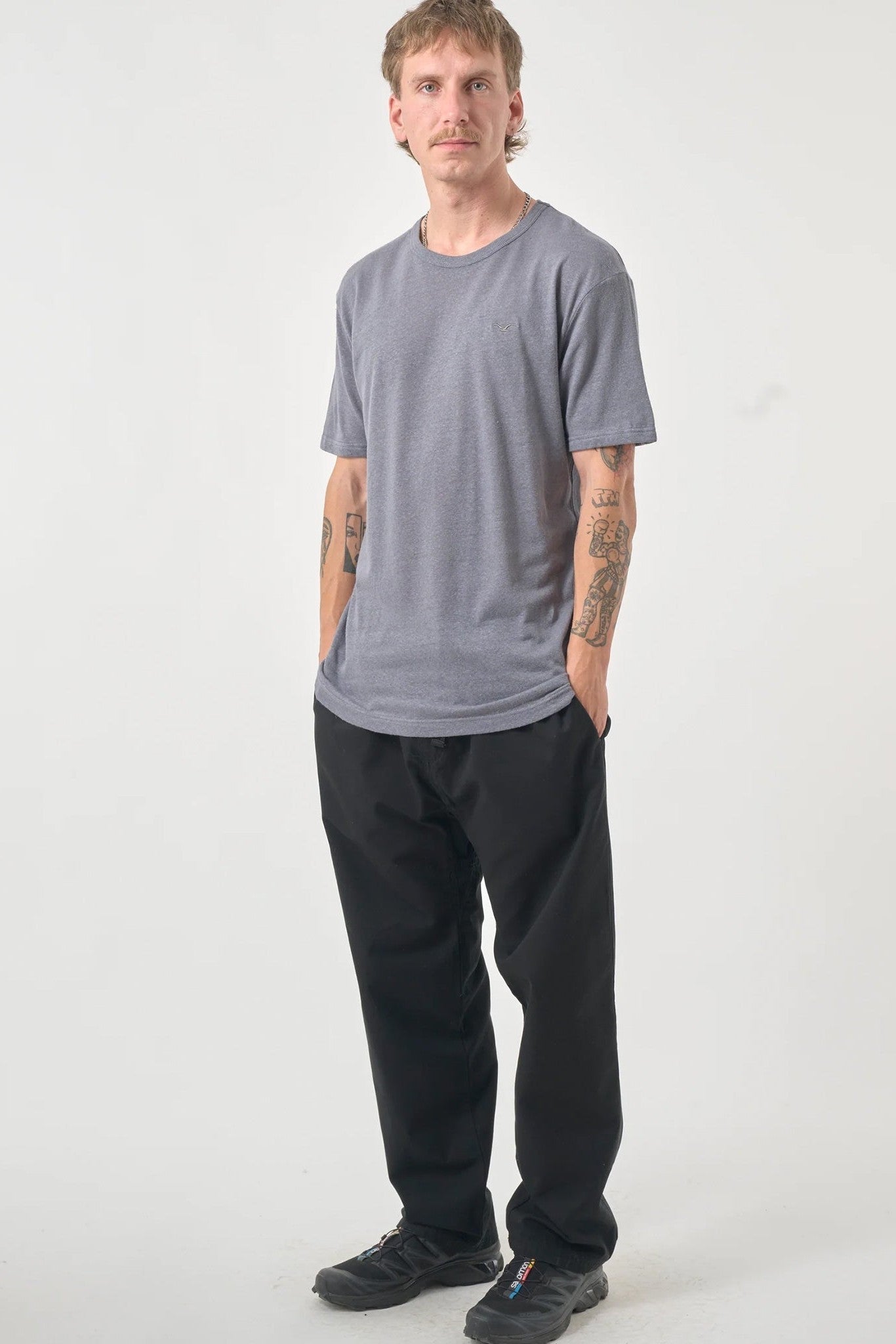 CLEPTOMANICX - Ligull Summer Basic Tee - Lava Smoke - BACKYARD