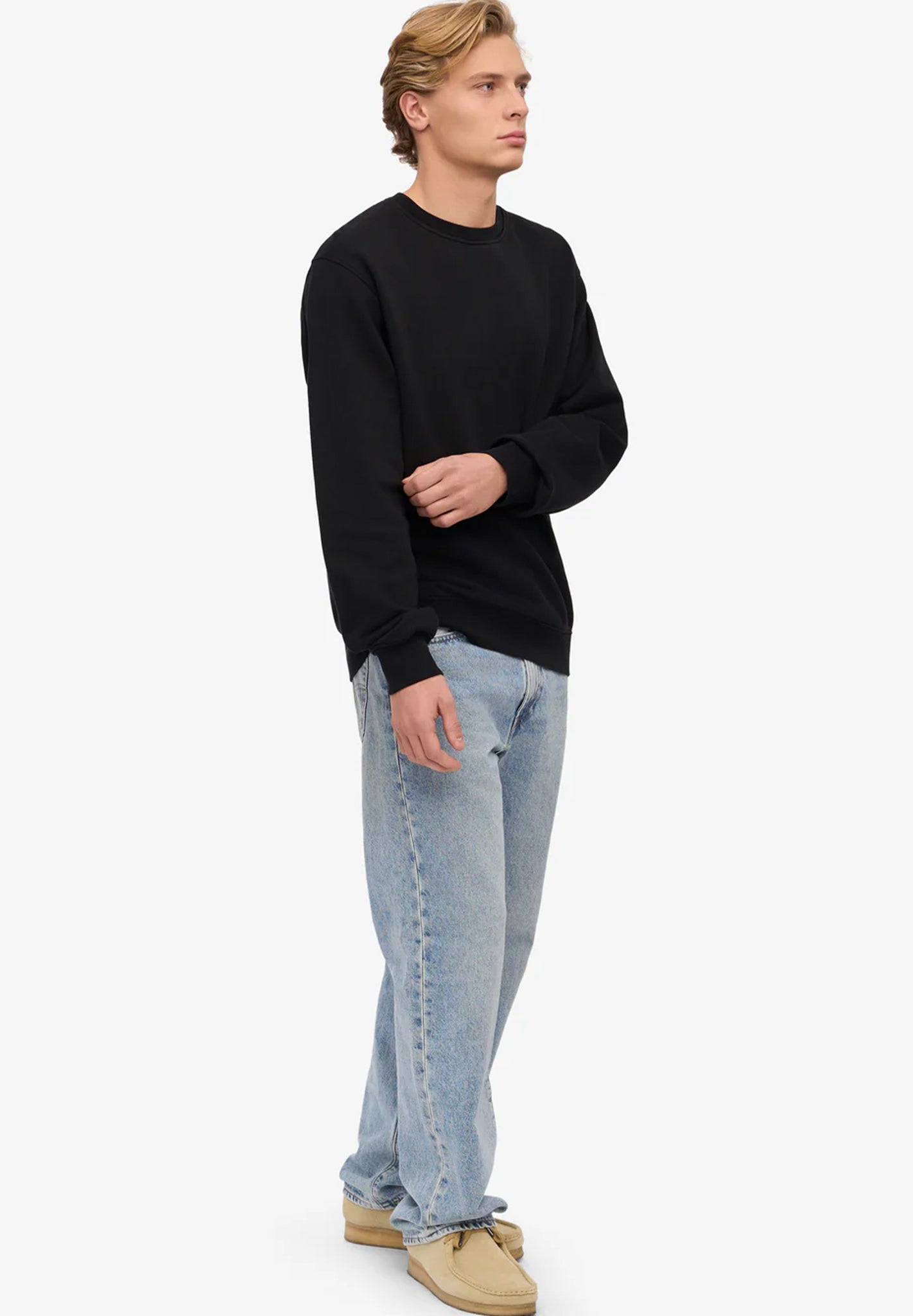 COLORFUL STANDARD - Classic Organic Crew - Deep Black - BACKYARD