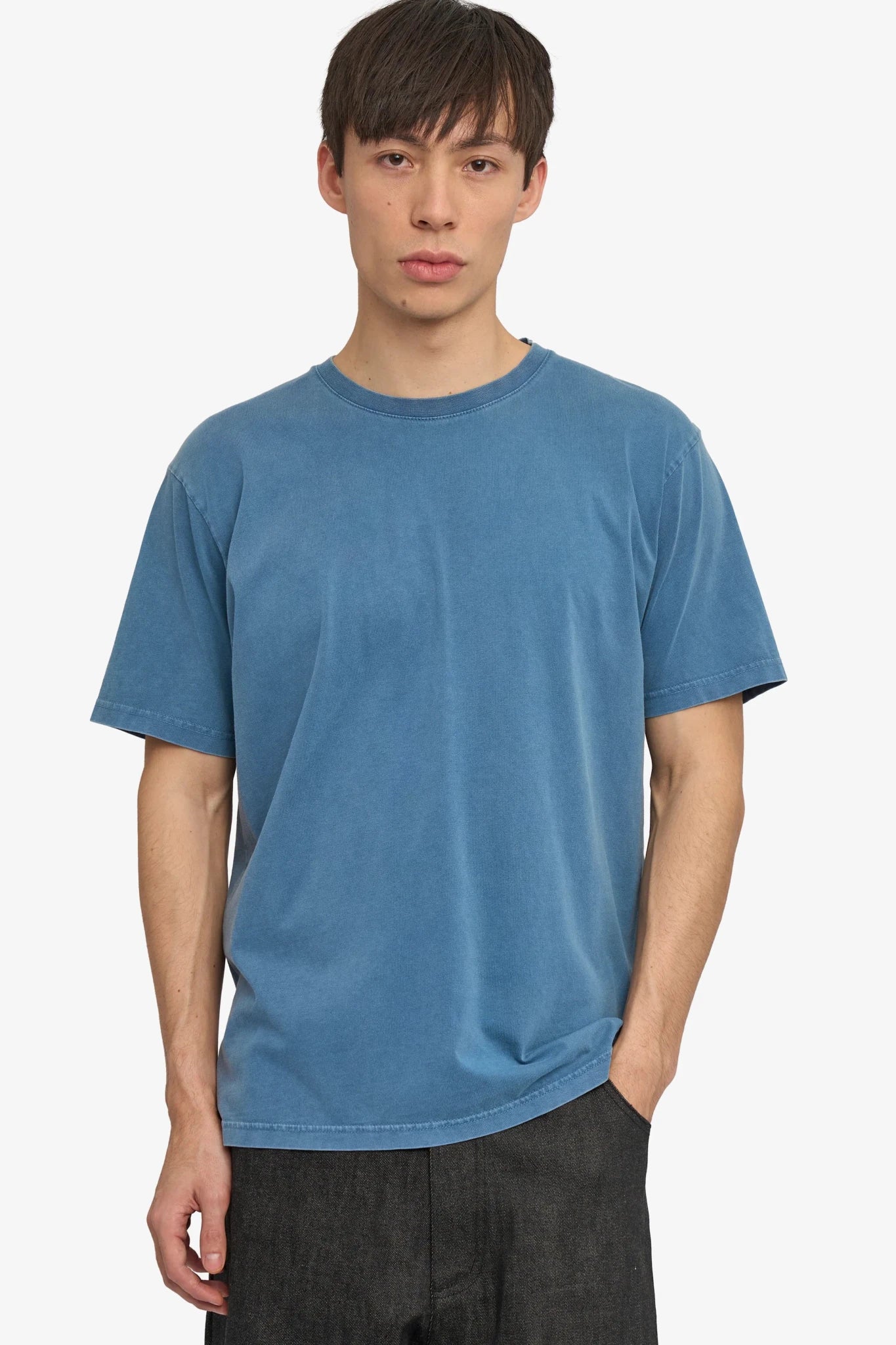 COLORFUL STANDARD - Classic Organic Tee - Faded Indigo - BACKYARD