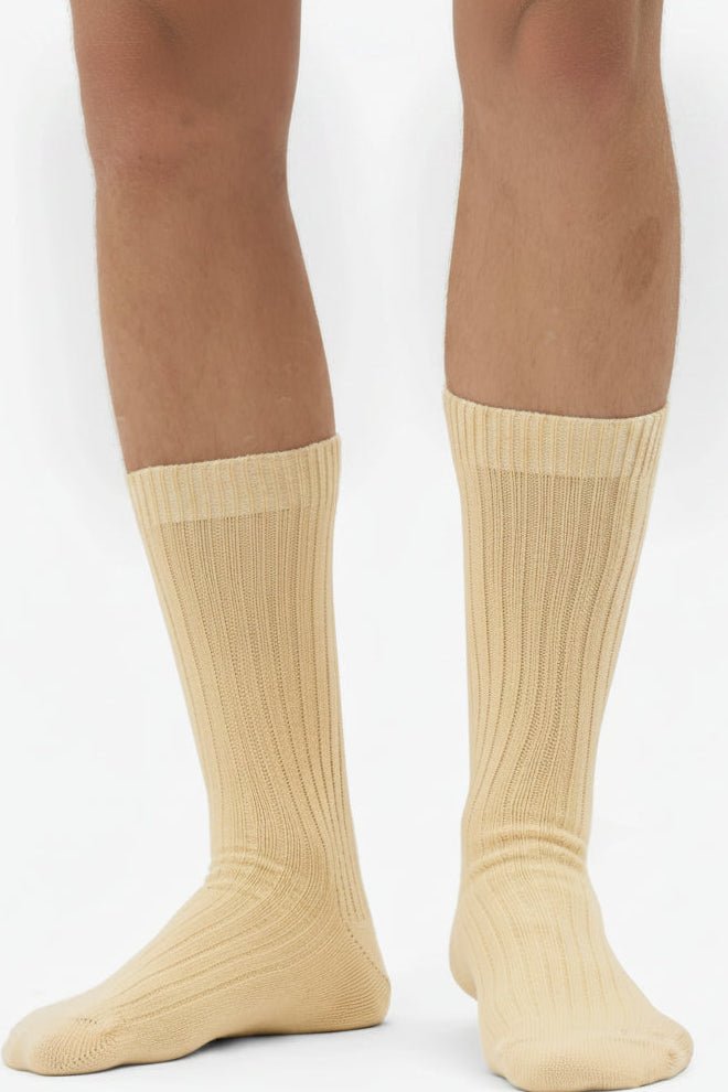COLORFUL STANDARD-Merino Wool Blend Sock-Soft Yellow-BACKYARD