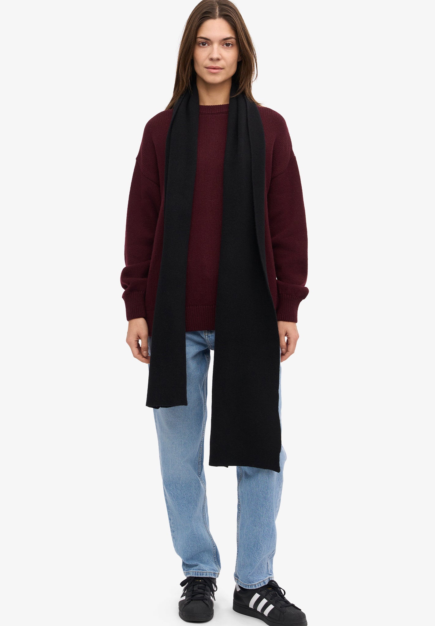 COLORFUL STANDARD - Merino Wool Scarf - Deep Black - BACKYARD