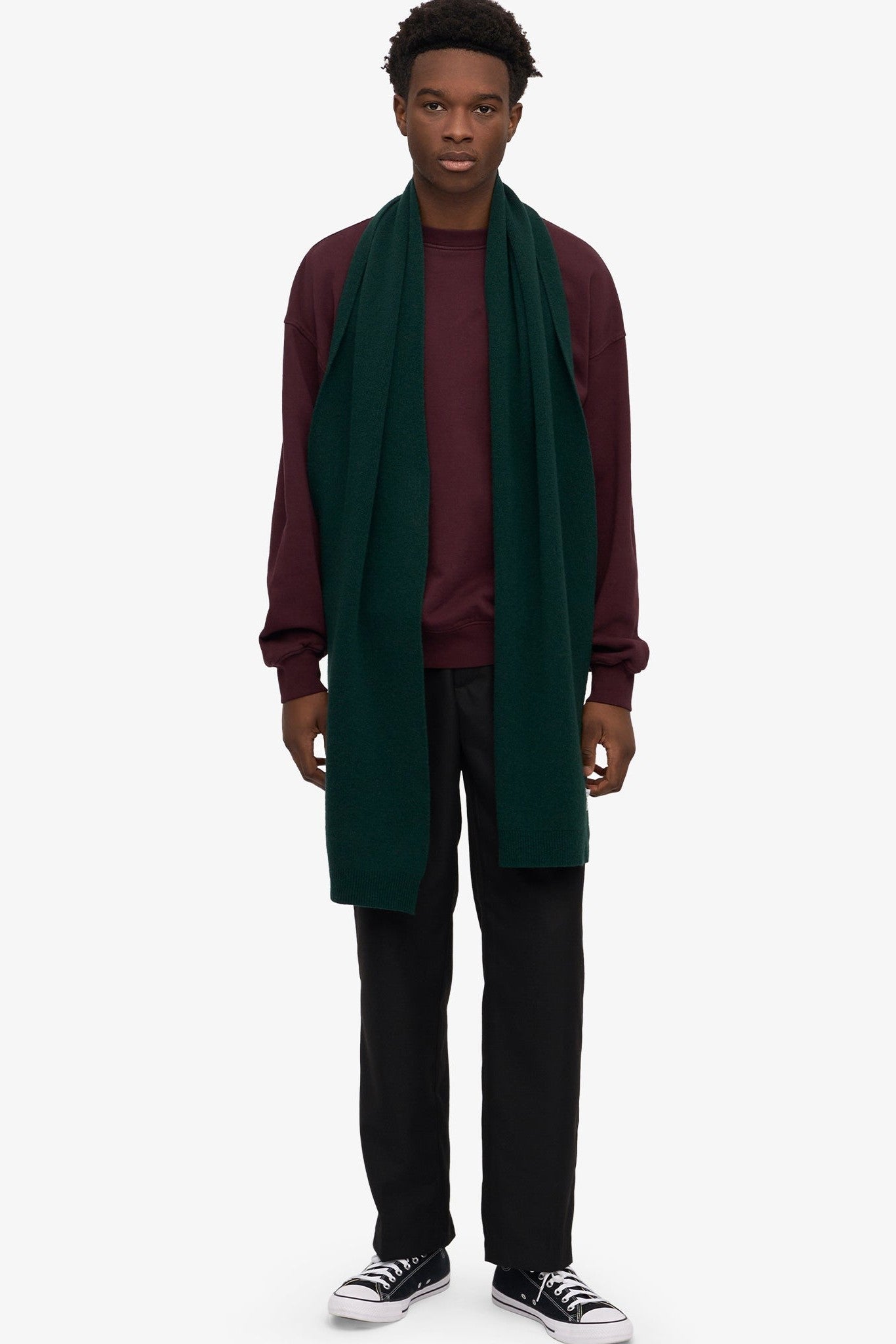 COLORFUL STANDARD - Merino Wool Scarf - Emerald Green - BACKYARD