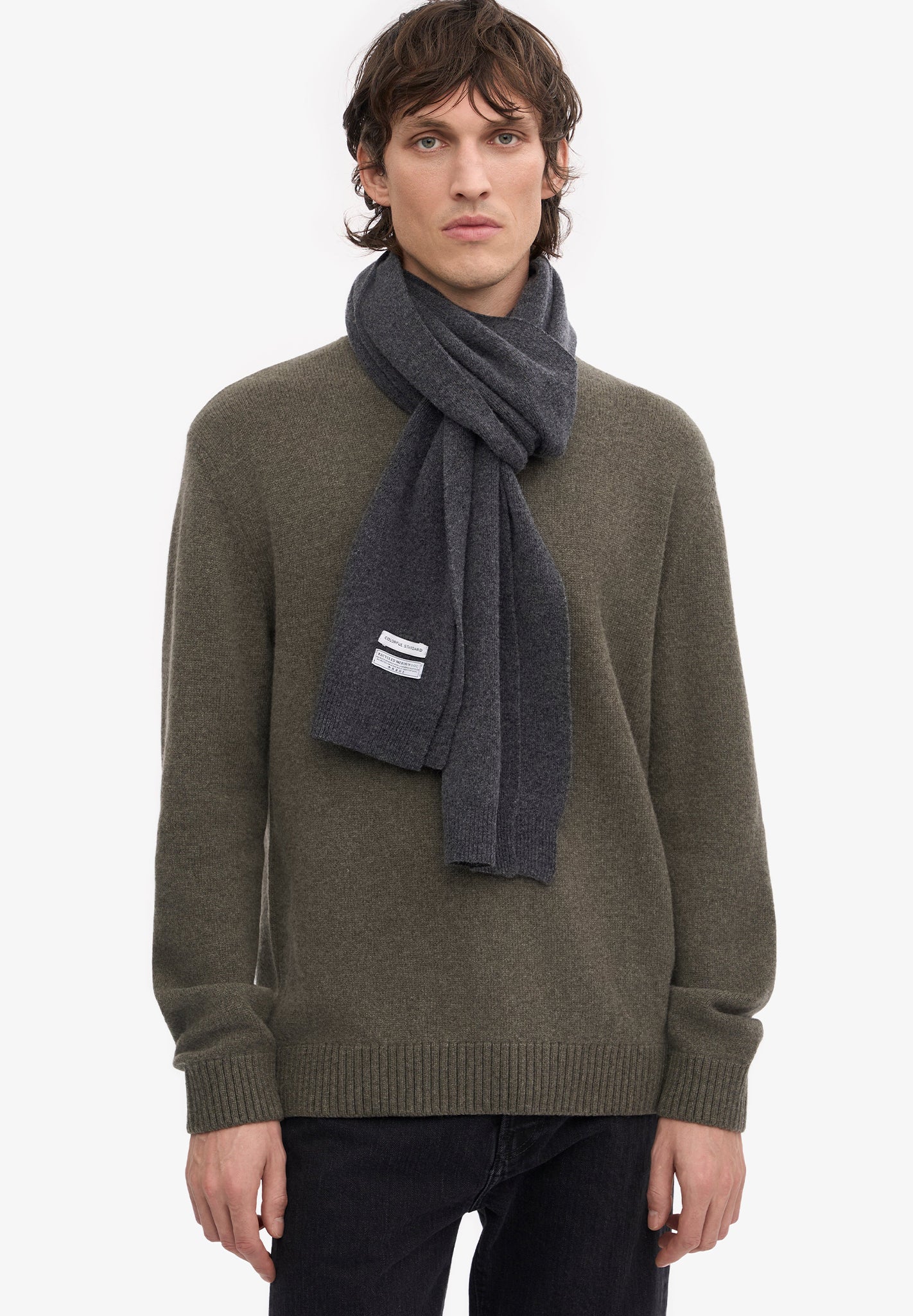 COLORFUL STANDARD - Merino Wool Scarf - Lava Grey - BACKYARD