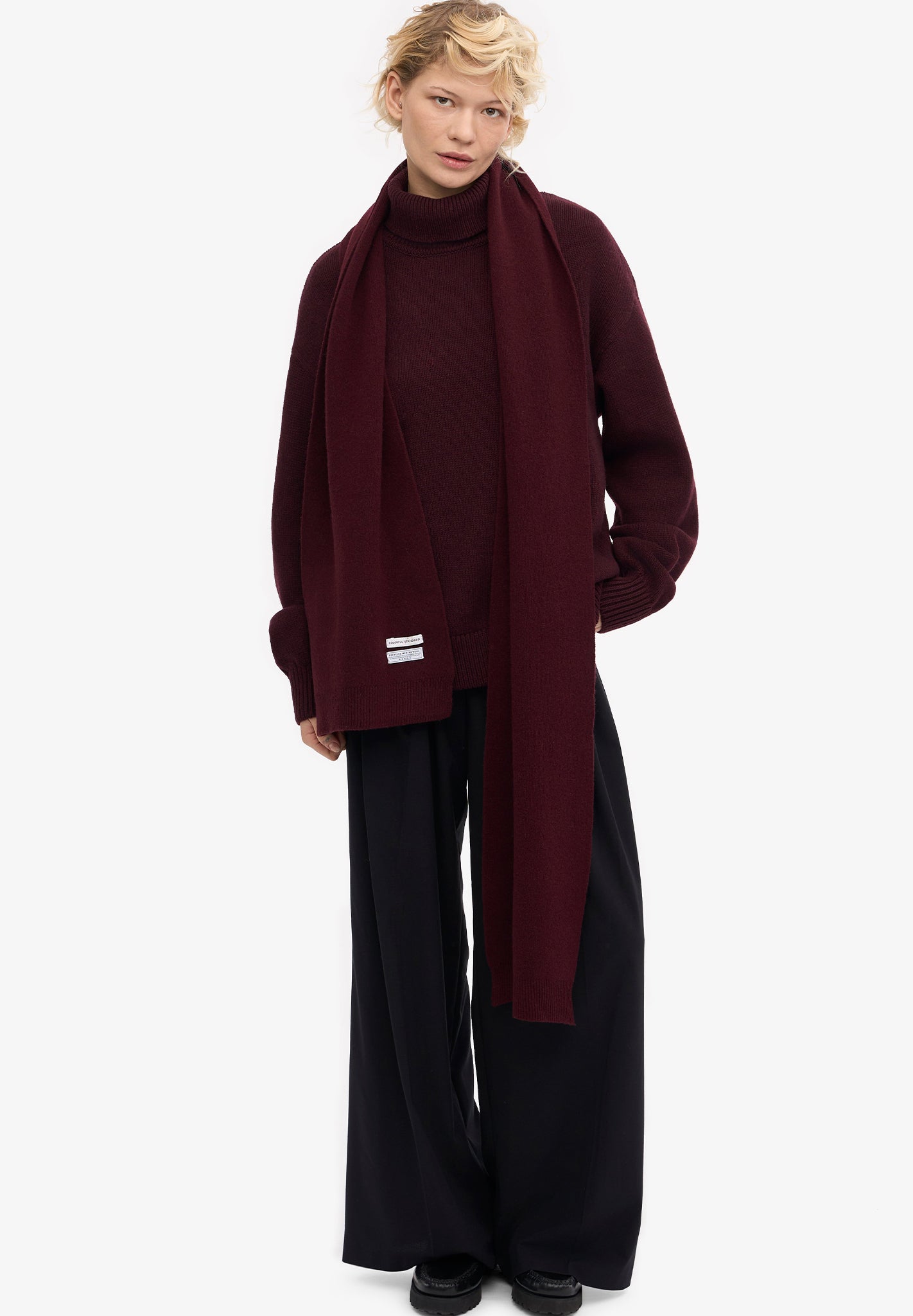 COLORFUL STANDARD - Merino Wool Scarf - Oxblood Red - BACKYARD
