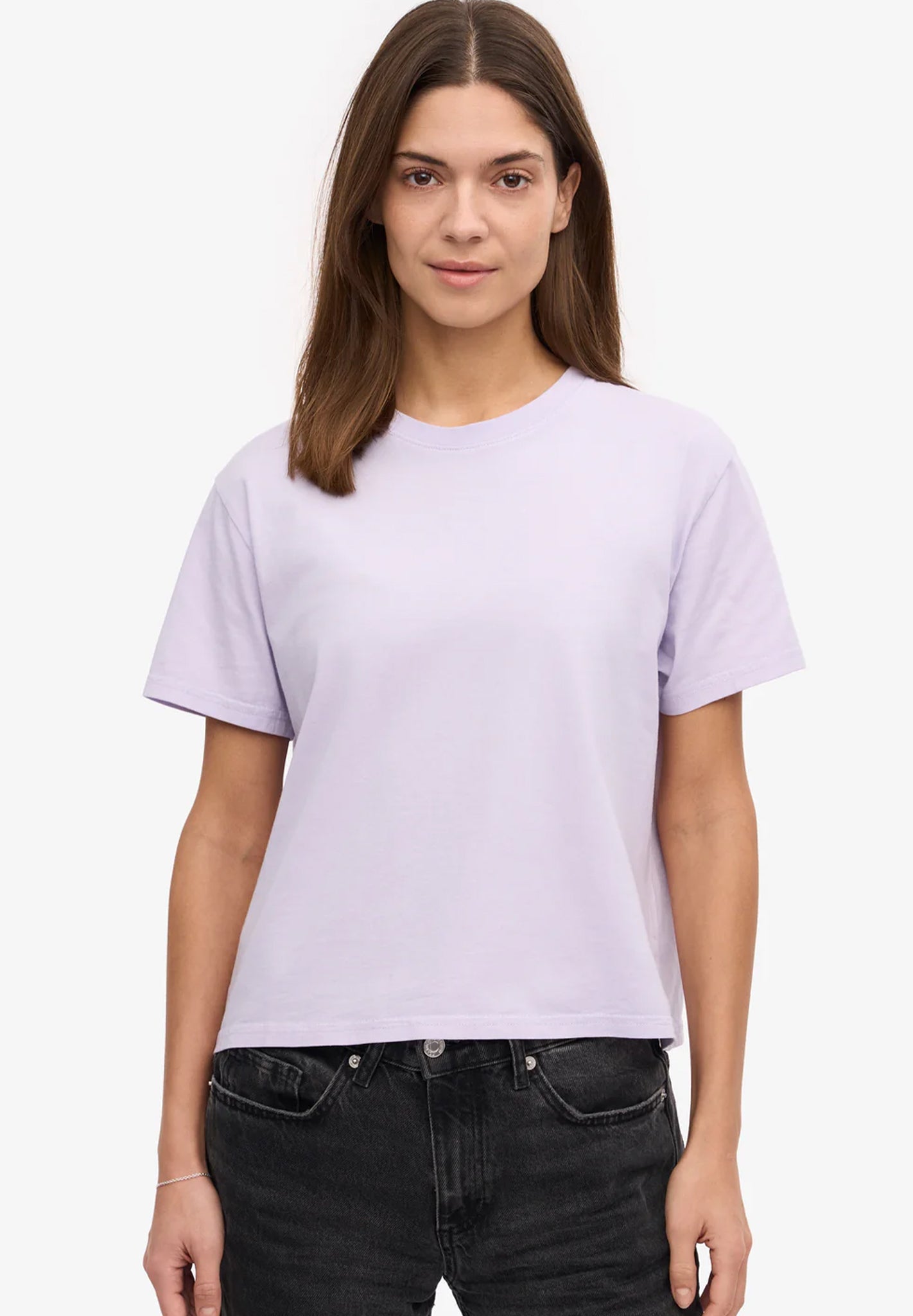 COLORFUL STANDARD - Organic Boxy Crop Tee - Soft Lavender - BACKYARD