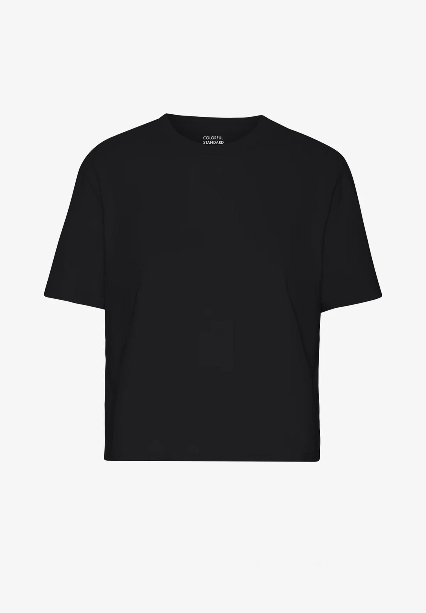 COLORFUL STANDARD - Organic Boxy Crop Tee - Deep Black - BACKYARD