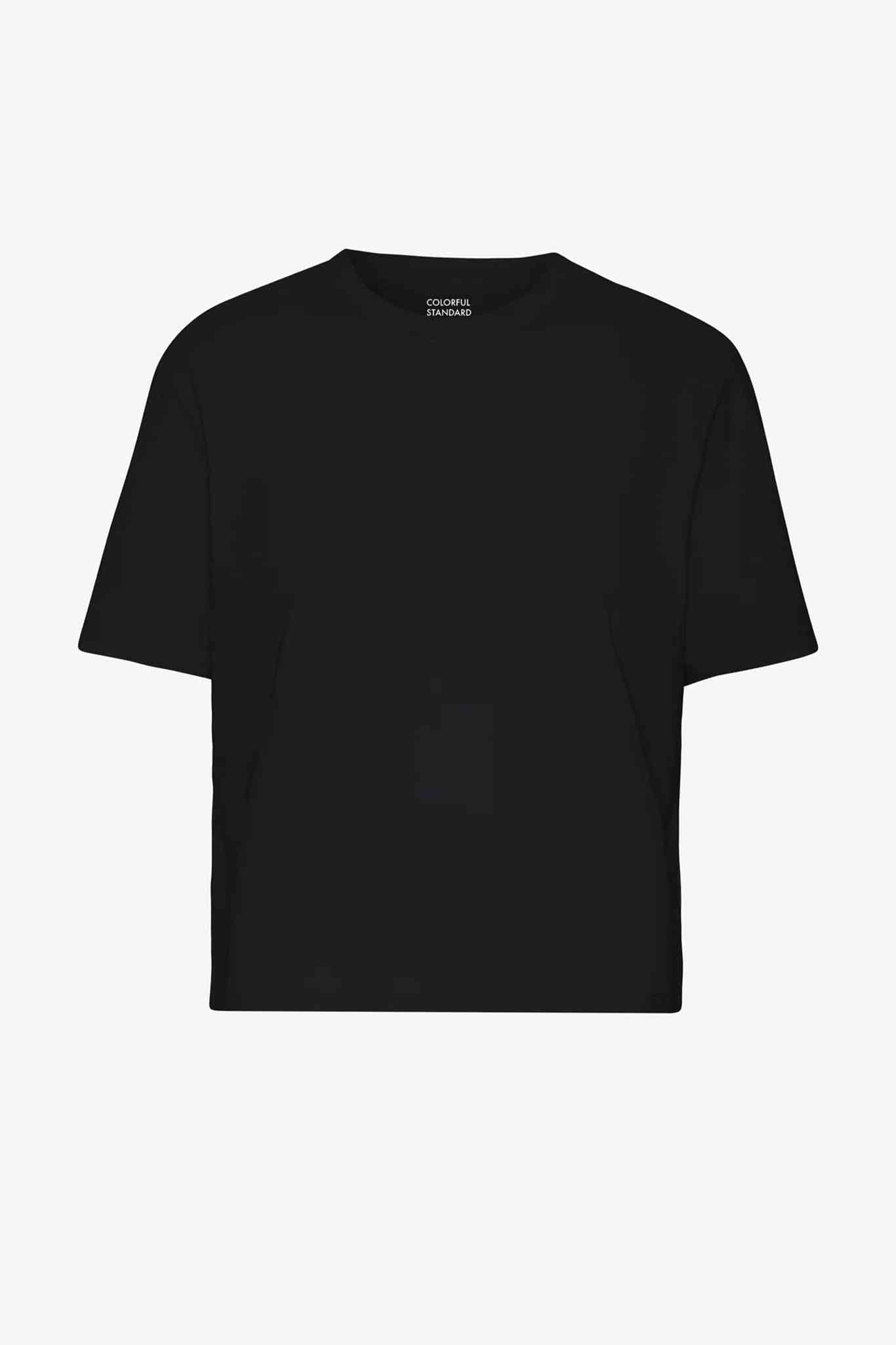 COLORFUL STANDARD - Organic Boxy Crop Tee - Deep Black - BACKYARD