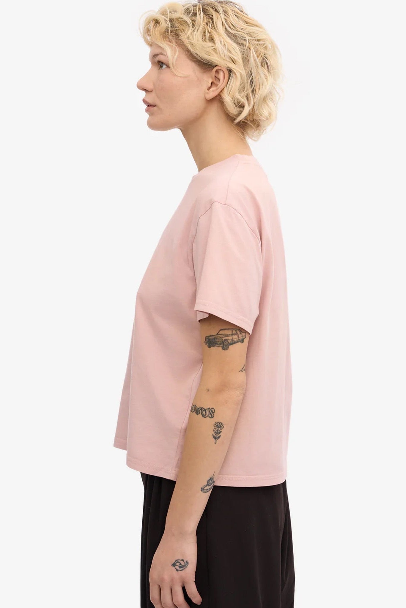 COLORFUL STANDARD - Organic Boxy Crop Tee - Faded Pink - BACKYARD