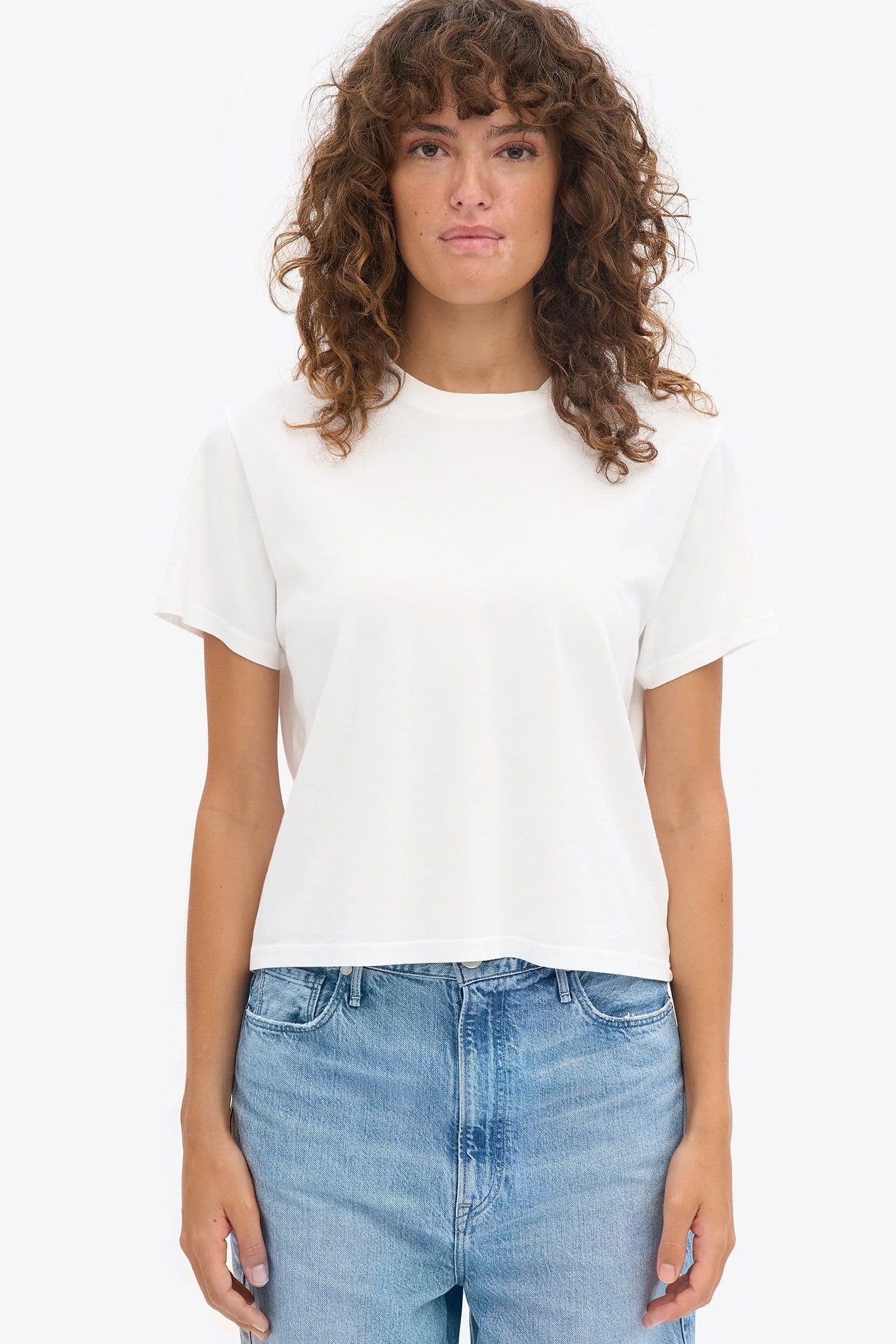 COLORFUL STANDARD - Organic Boxy Crop Tee - Optical White - BACKYARD