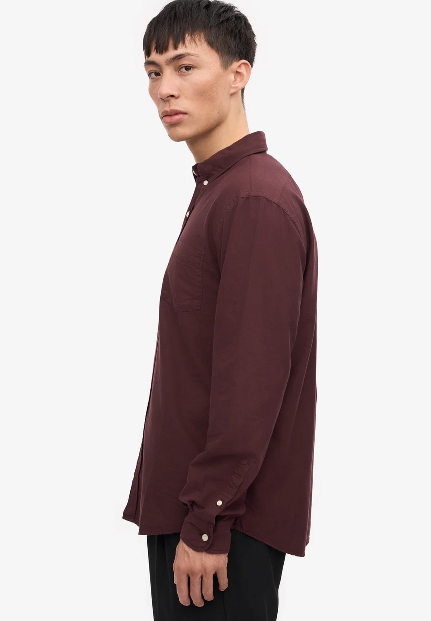 COLORFUL STANDARD - Organic Button Down Shirt - Oxblood Red - BACKYARD