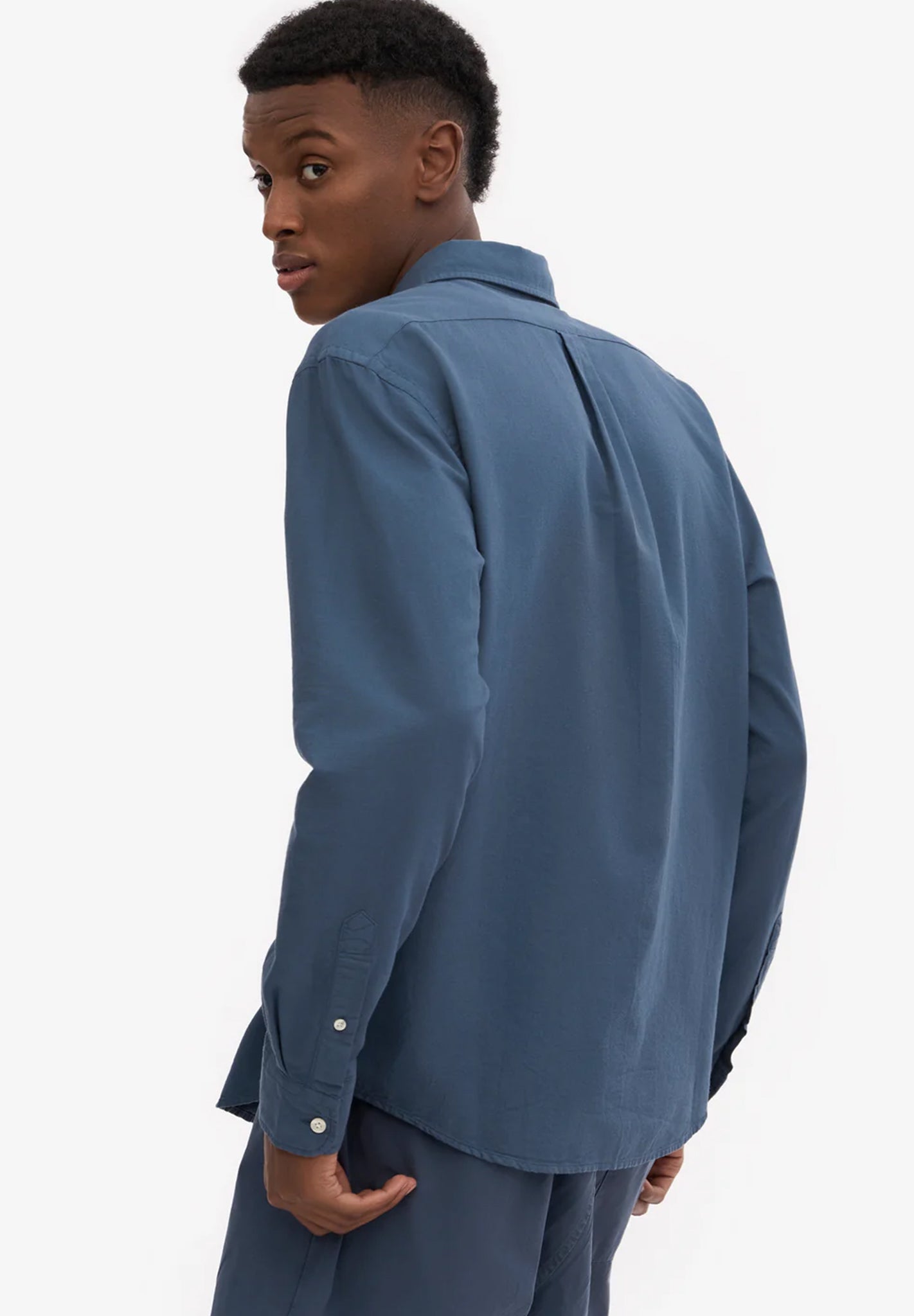 COLORFUL STANDARD - Organic Button Down Shirt - Petrol Blue - BACKYARD