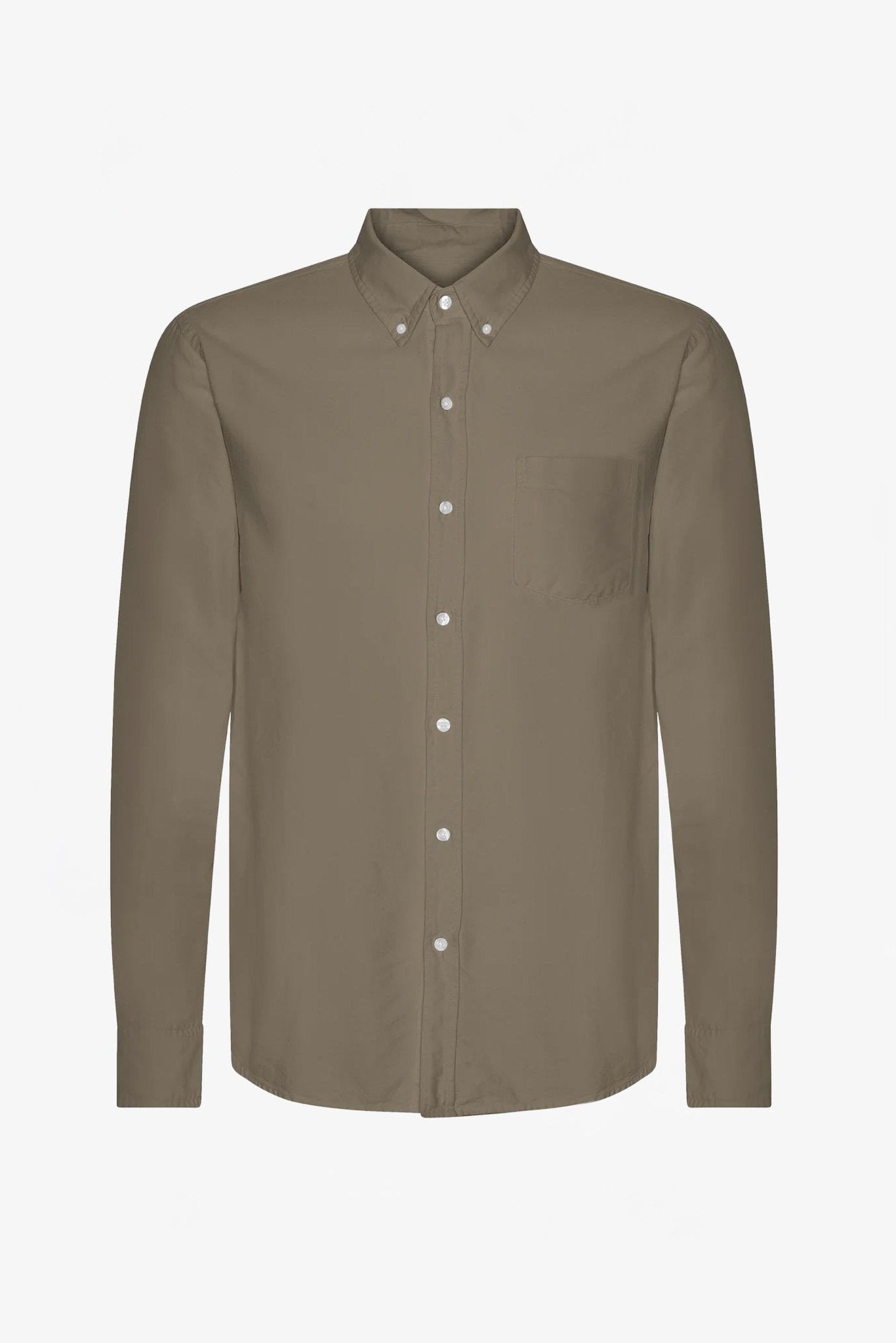 COLORFUL STANDARD - Organic Button Down Shirt - Dusty Olive - BACKYARD
