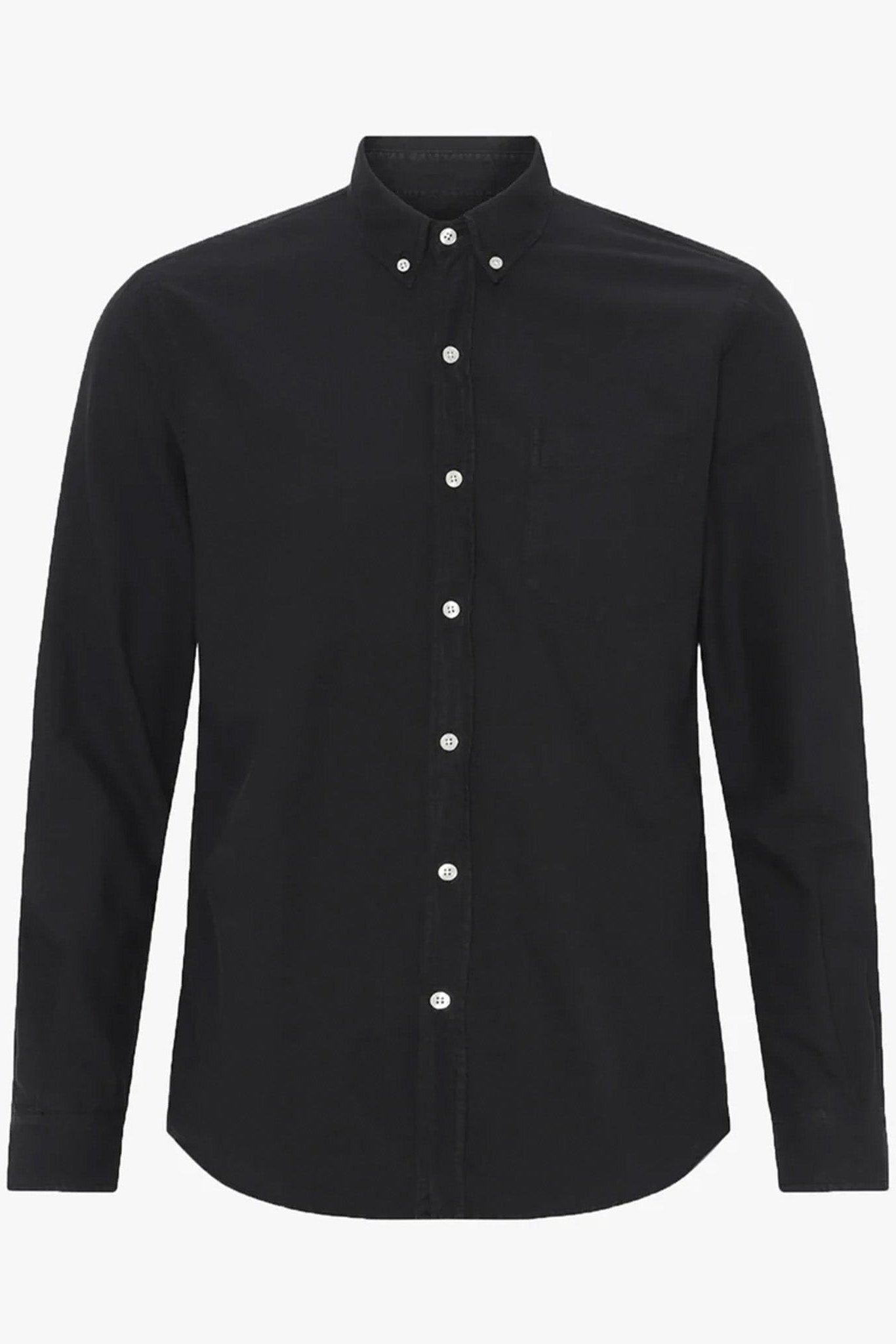 COLORFUL STANDARD - Organic Button Down Shirt - Deep Black - BACKYARD