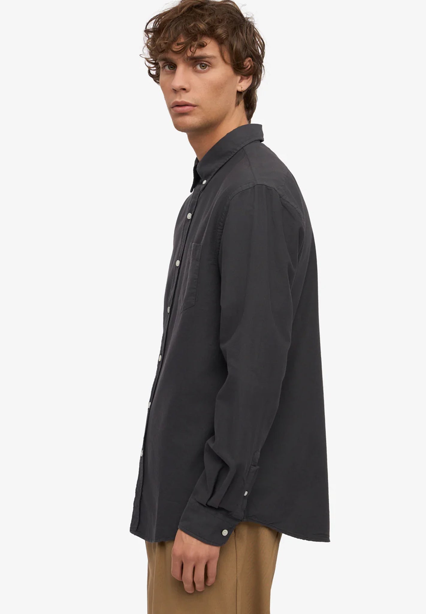 COLORFUL STANDARD - Organic Button Down Shirt - Lava Grey - BACKYARD