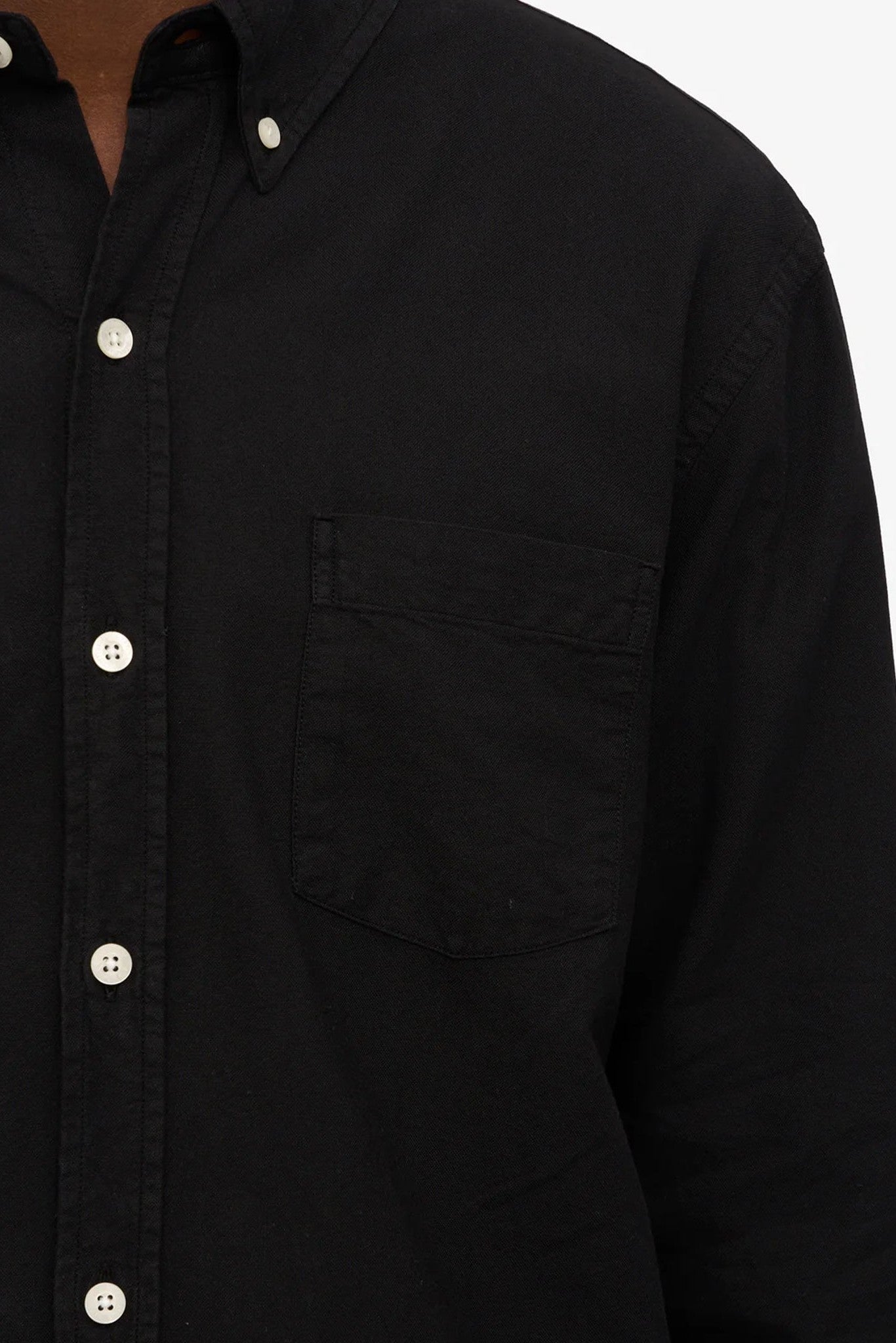 COLORFUL STANDARD - Organic Button Down Shirt - Deep Black - BACKYARD