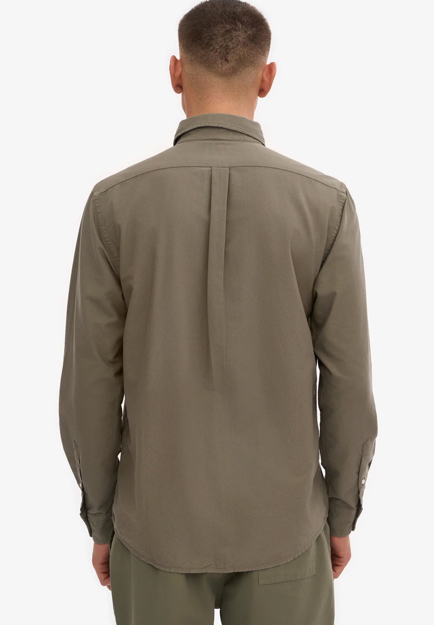 COLORFUL STANDARD - Organic Button Down Shirt - Dusty Olive - BACKYARD