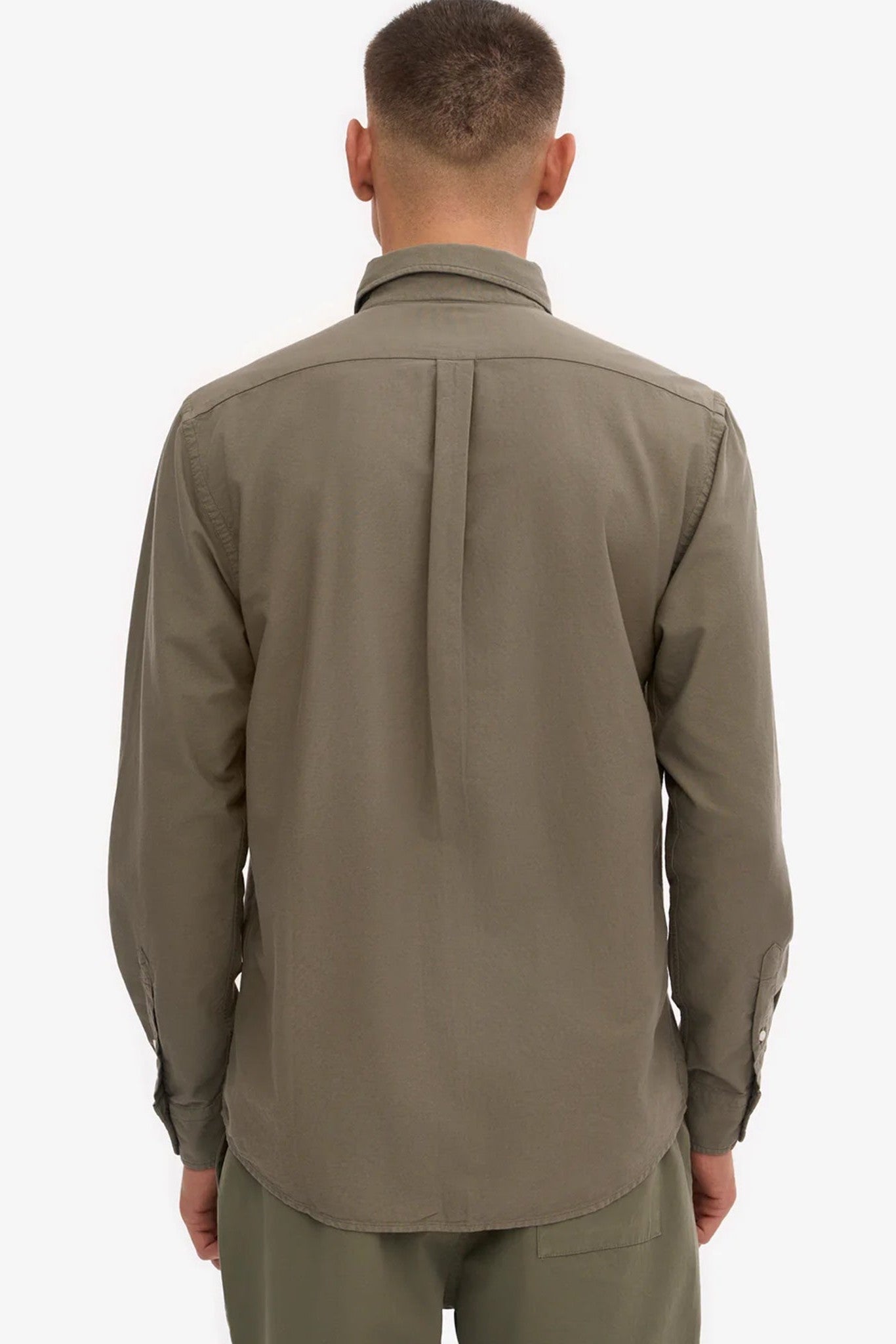 COLORFUL STANDARD - Organic Button Down Shirt - Dusty Olive - BACKYARD