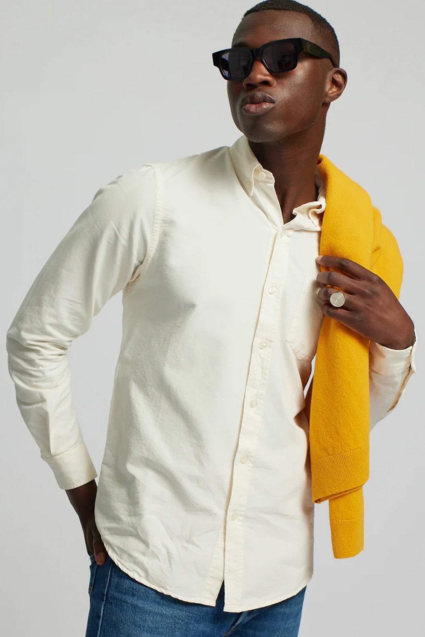 COLORFUL STANDARD - Organic Button Down Shirt - Hunter Green - BACKYARD